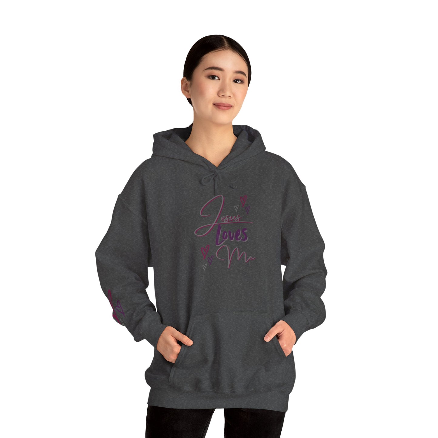 "Jesus Loves Me" (Dark Fabric Design) Women's Hoodie