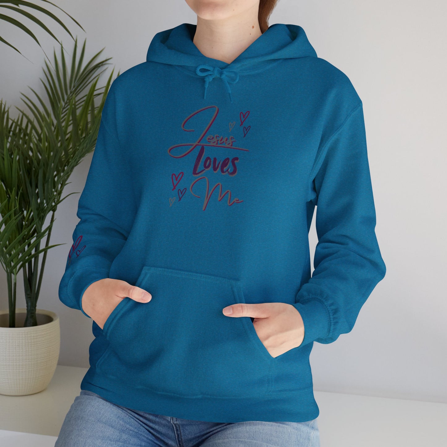 "Jesus Loves Me" (Dark Fabric Design) Women's Hoodie