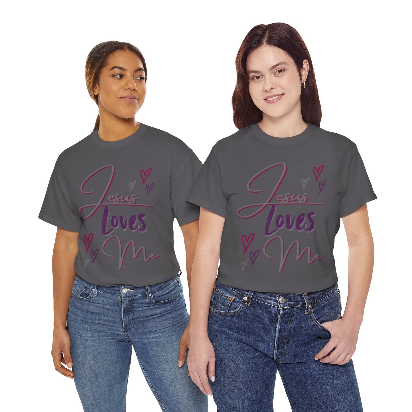 "Jesus Loves Me" (Dark Fabric Design) Women's Cotton Tee