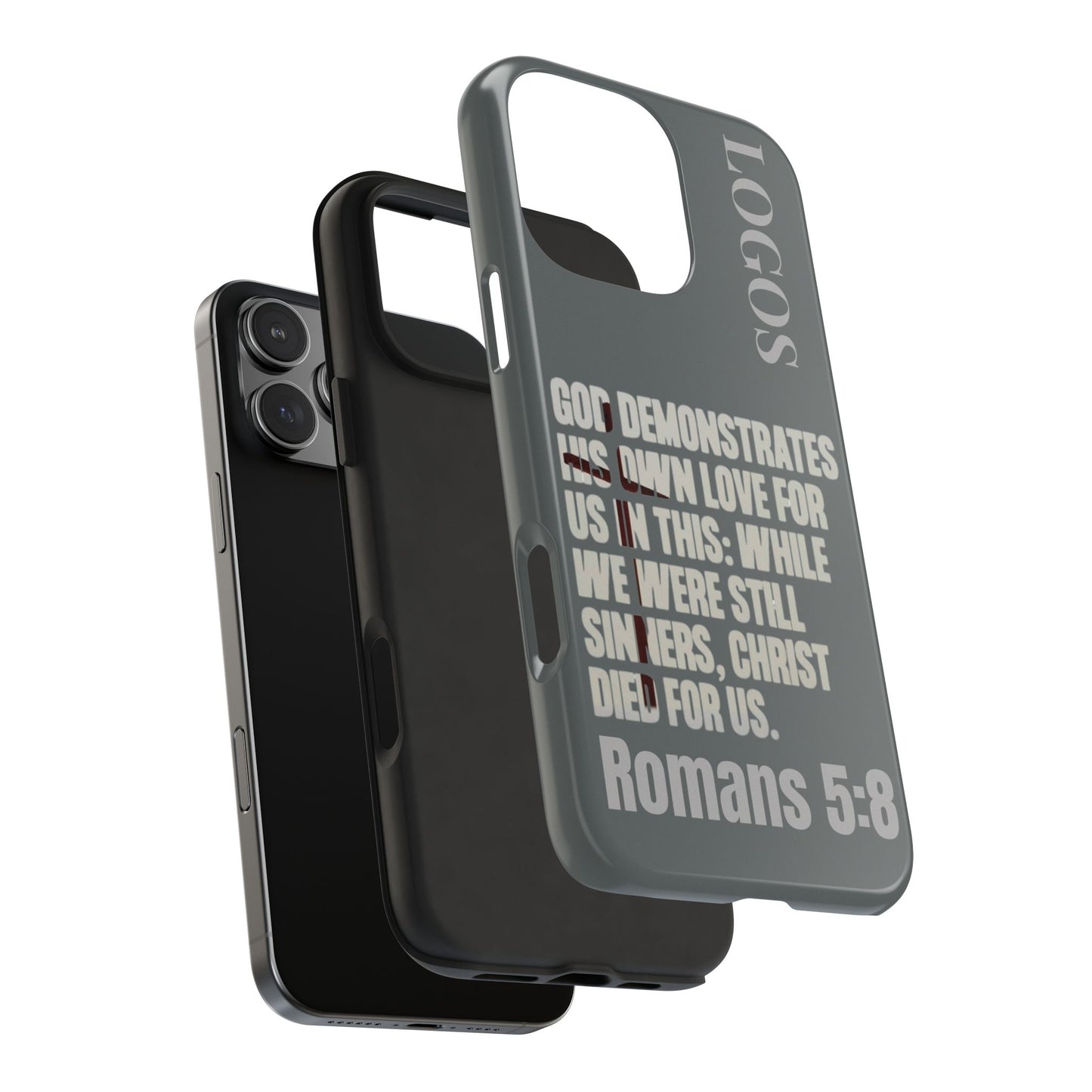 Romans 5:8 - Christian Phone Case - Gray