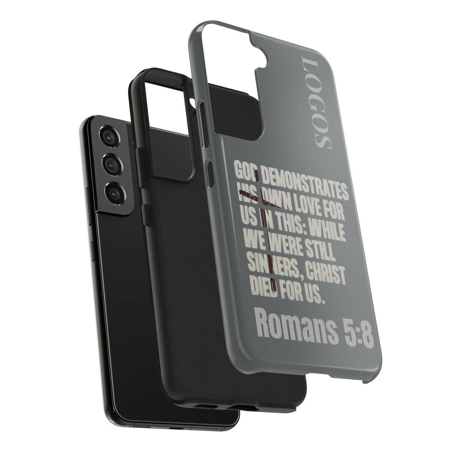 Romans 5:8 - Christian Phone Case - Gray