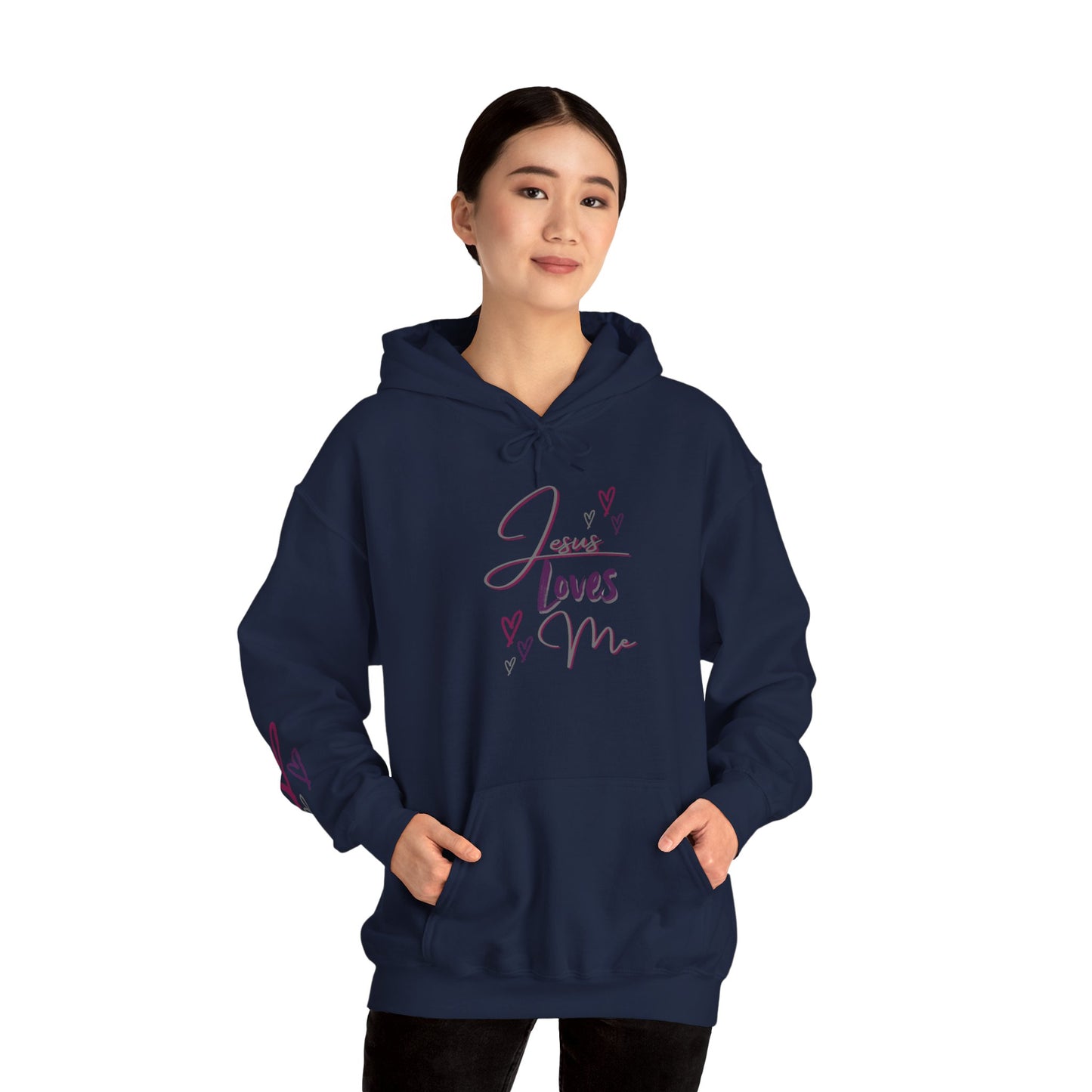 "Jesus Loves Me" (Dark Fabric Design) Women's Hoodie
