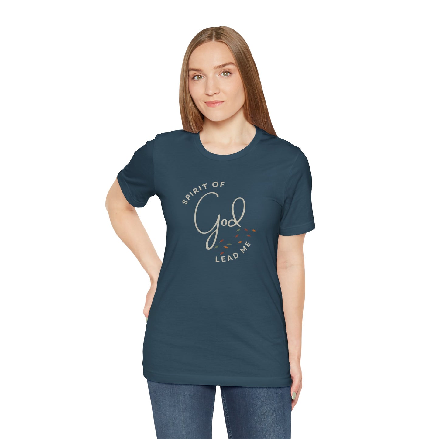 "Spirit Lead Me" T-Shirt - Romans 8:14 - Dark Fabric Design