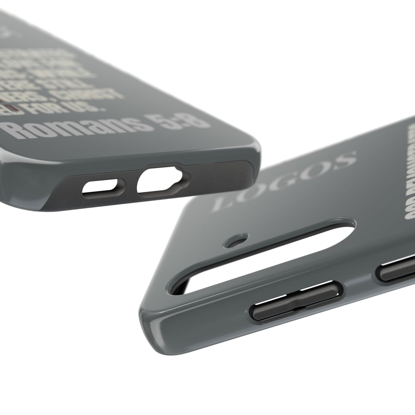 Romans 5:8 - Christian Phone Case - Gray