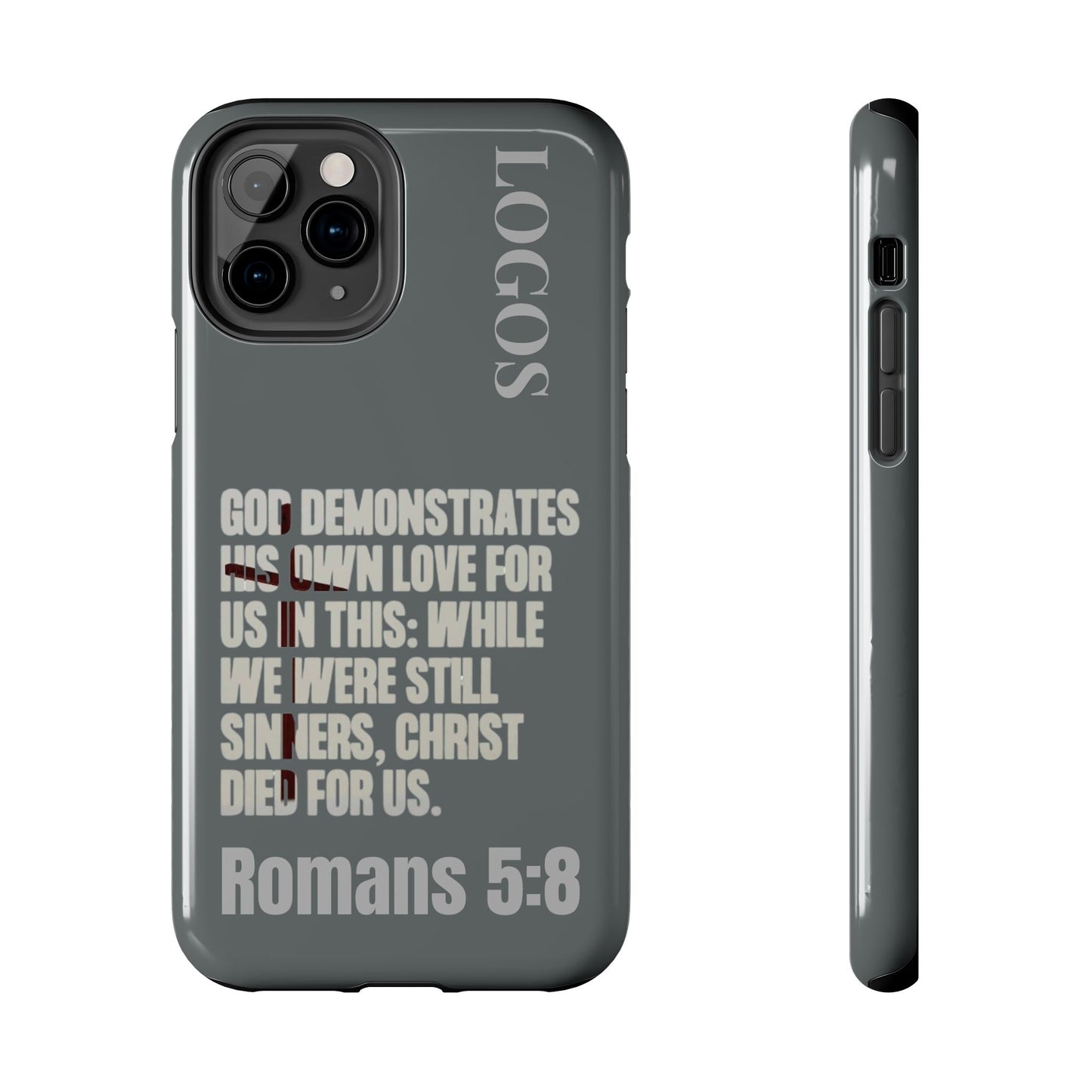 Romans 5:8 - Christian Phone Case - Gray