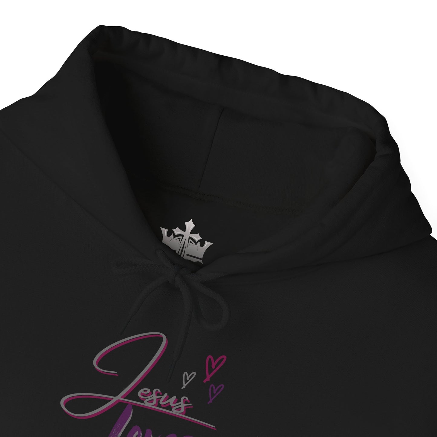 "Jesus Loves Me" (Dark Fabric Design) Women's Hoodie