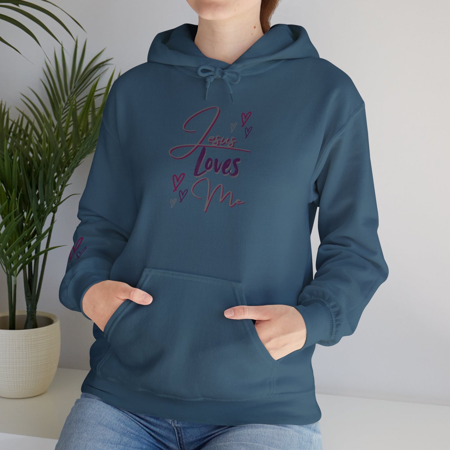 "Jesus Loves Me" (Dark Fabric Design) Women's Hoodie