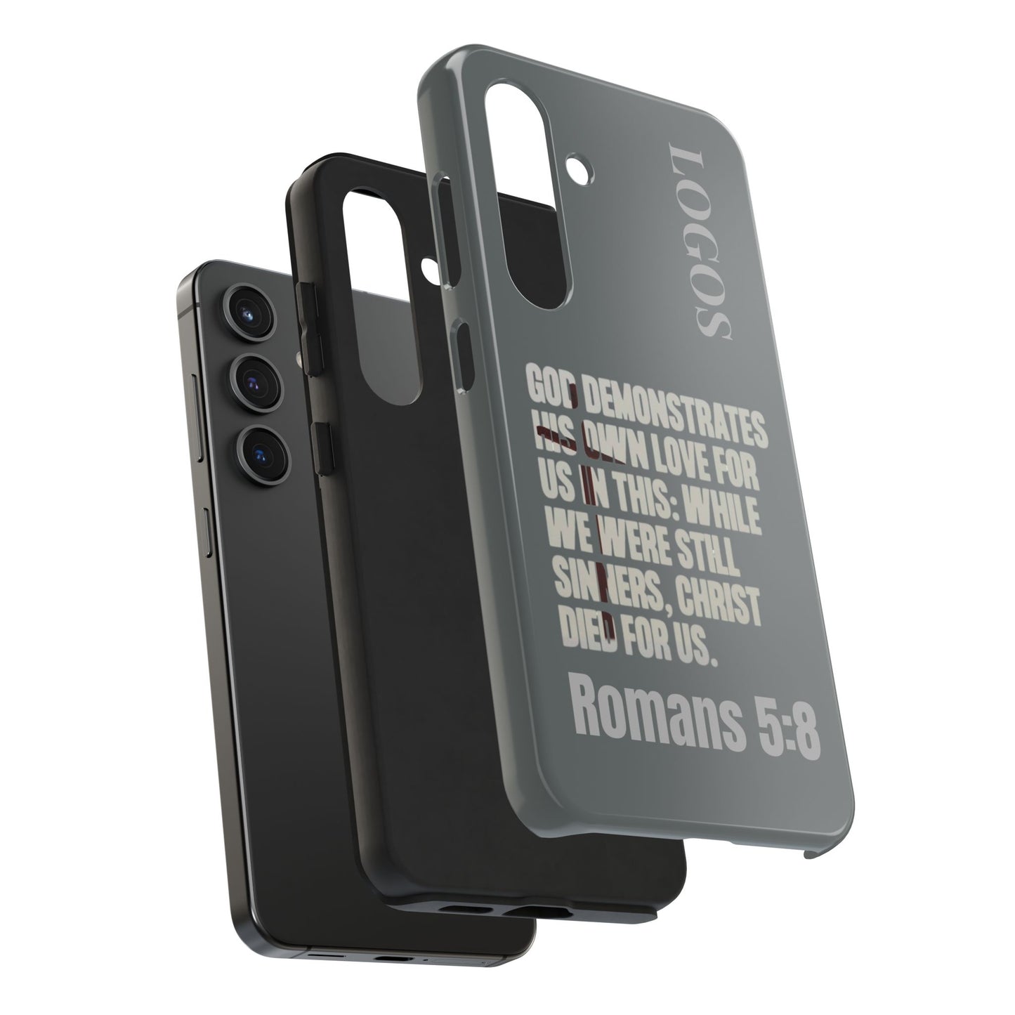 Romans 5:8 - Christian Phone Case - Gray
