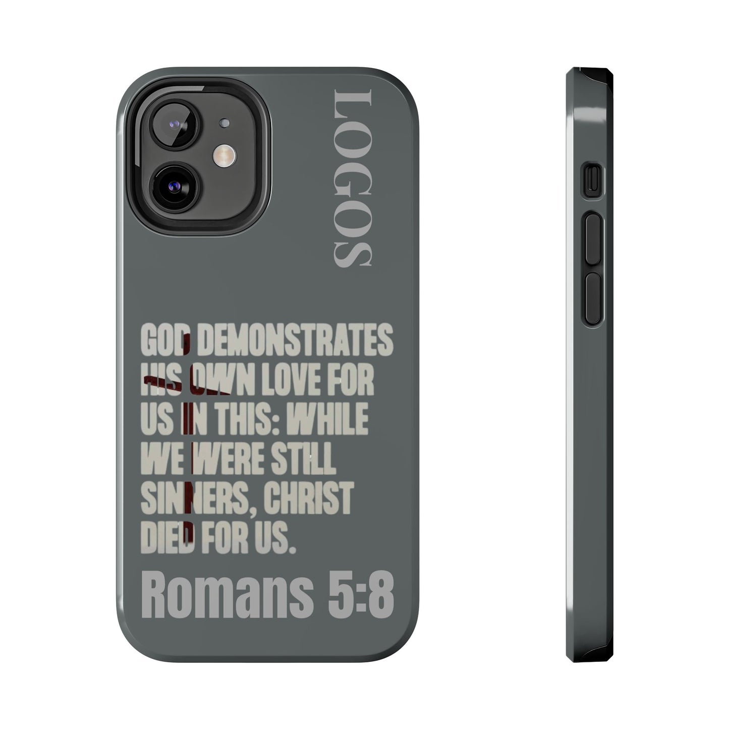 Romans 5:8 - Christian Phone Case - Gray