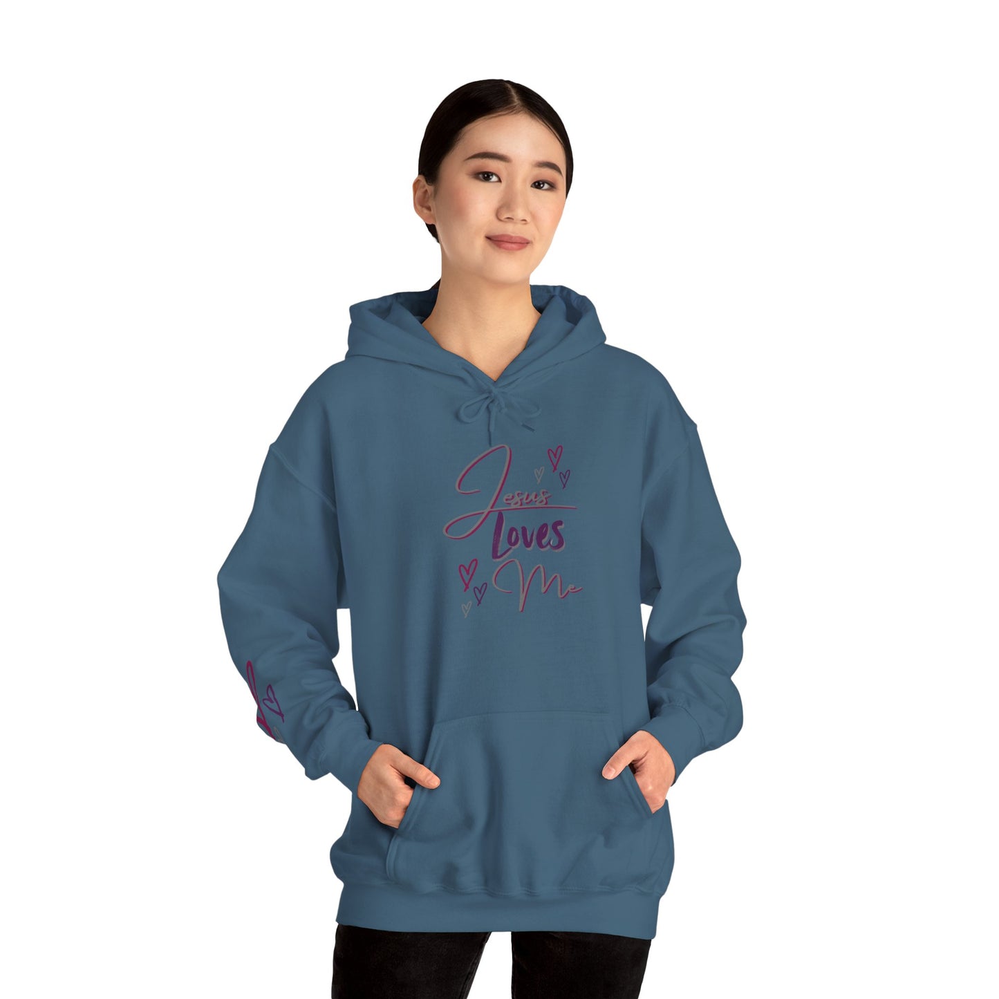 "Jesus Loves Me" (Dark Fabric Design) Women's Hoodie