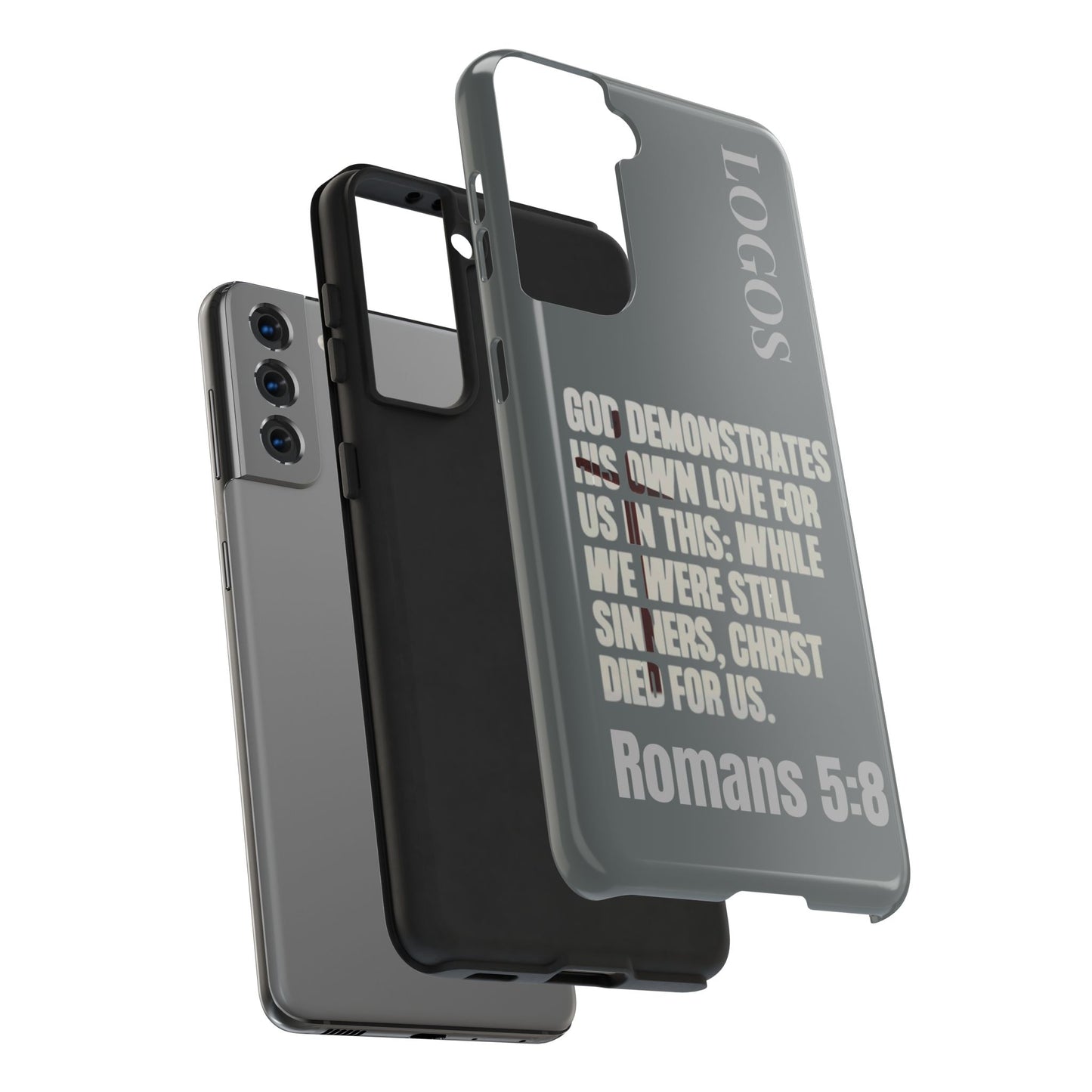 Romans 5:8 - Christian Phone Case - Gray