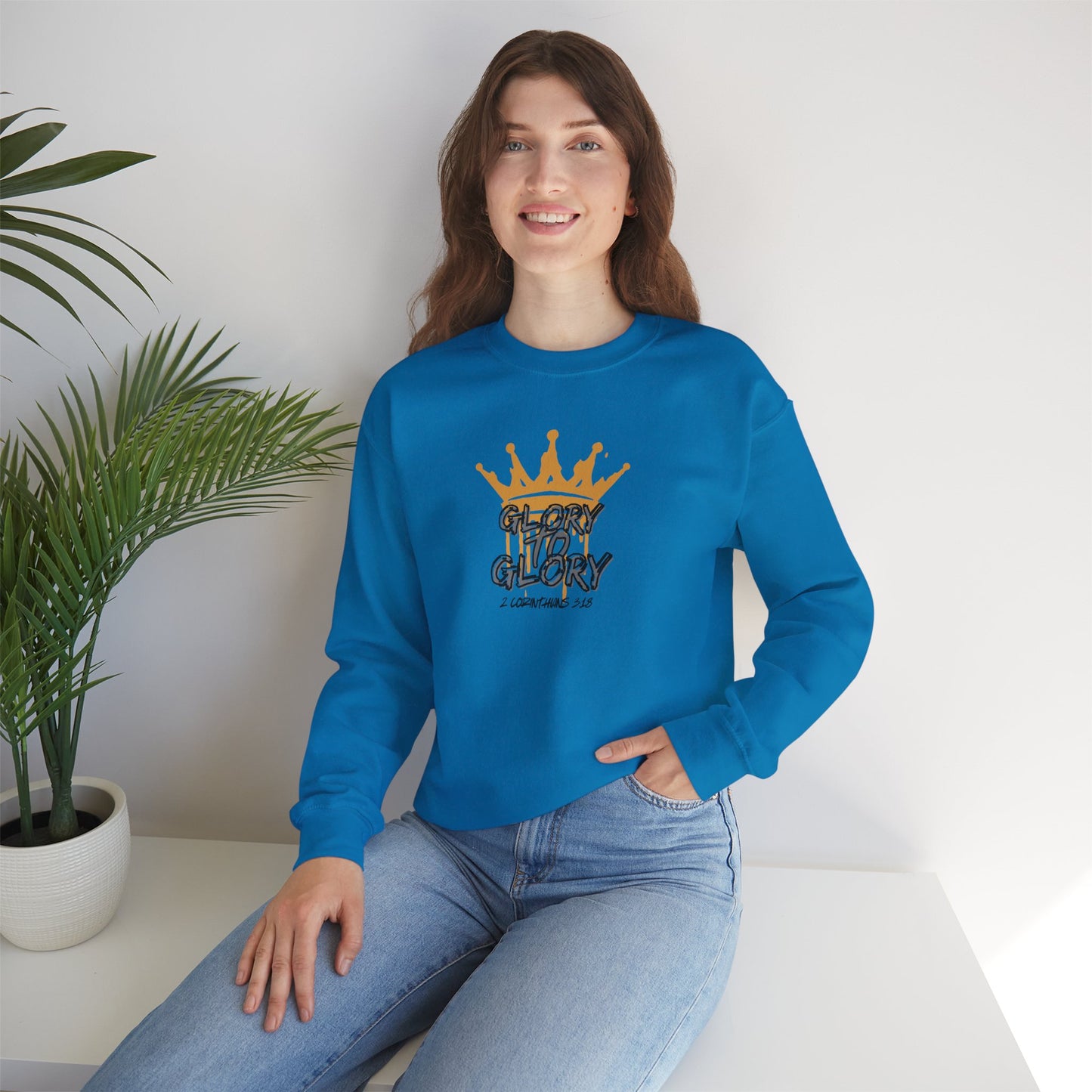 "Glory to Glory" Women's Sweatshirt- 2 Corinthians 3:18