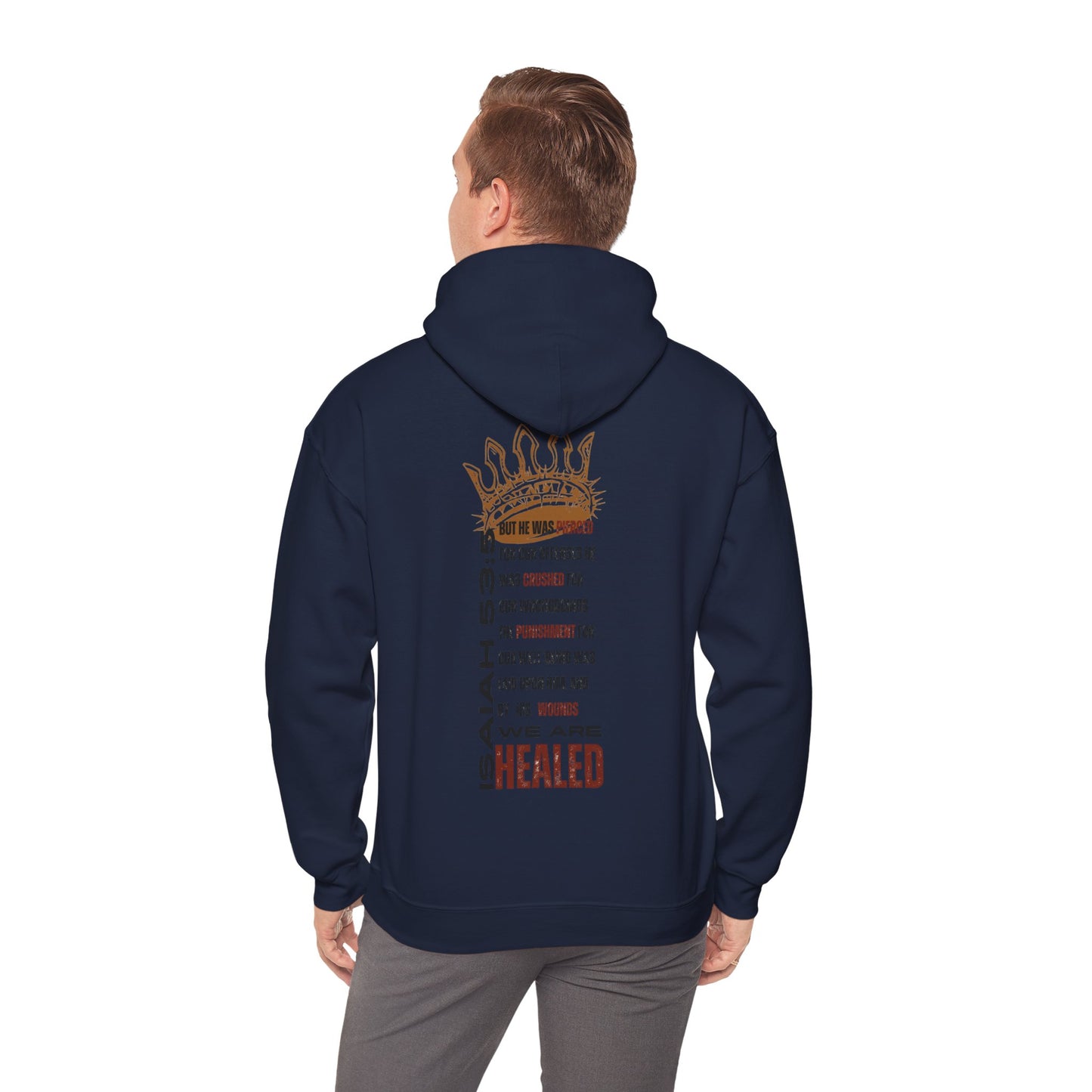 Christ Our Healer - Christian Hooded Sweatshirt- Isaiah 53:5