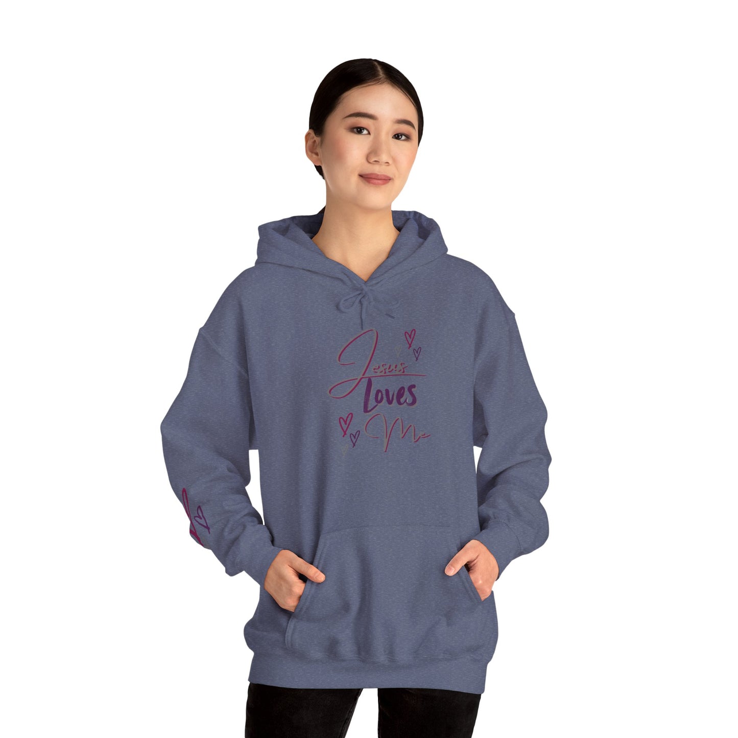 "Jesus Loves Me" (Dark Fabric Design) Women's Hoodie
