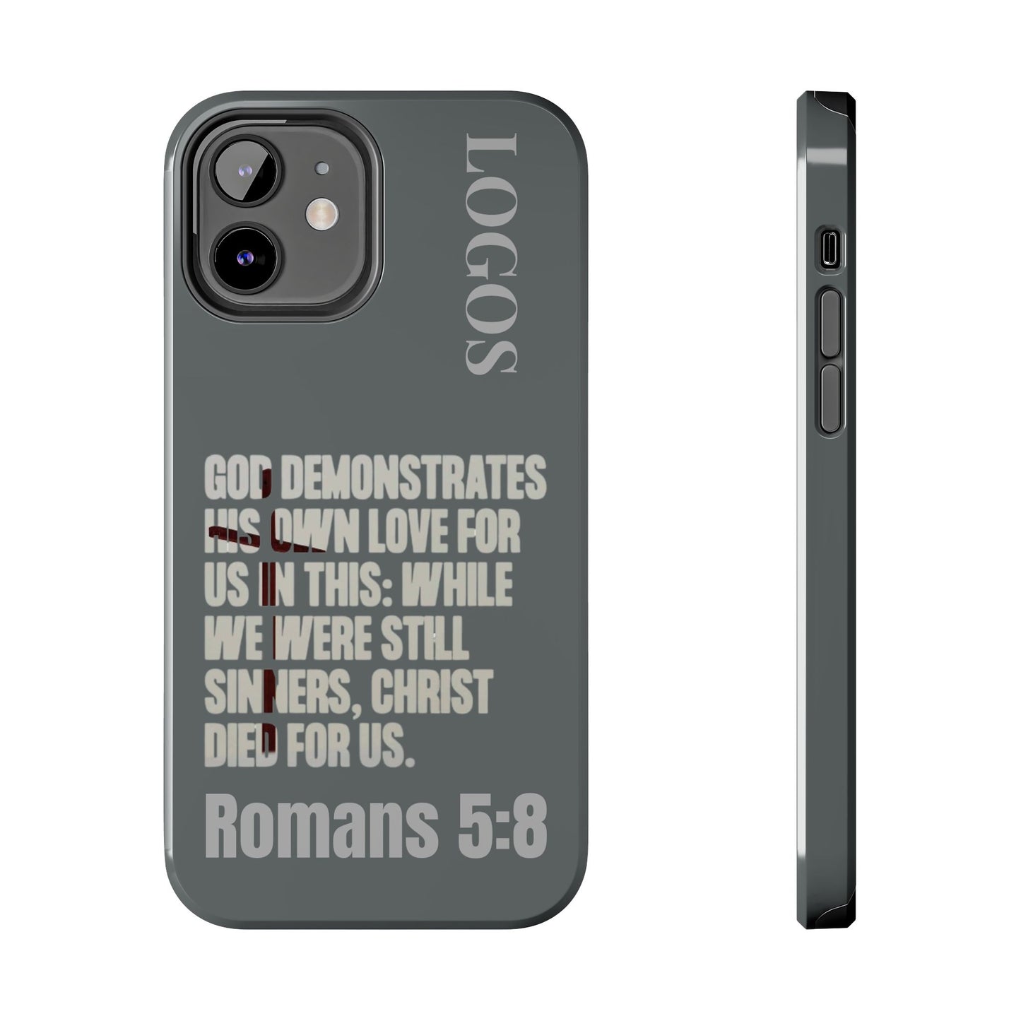 Romans 5:8 - Christian Phone Case - Gray
