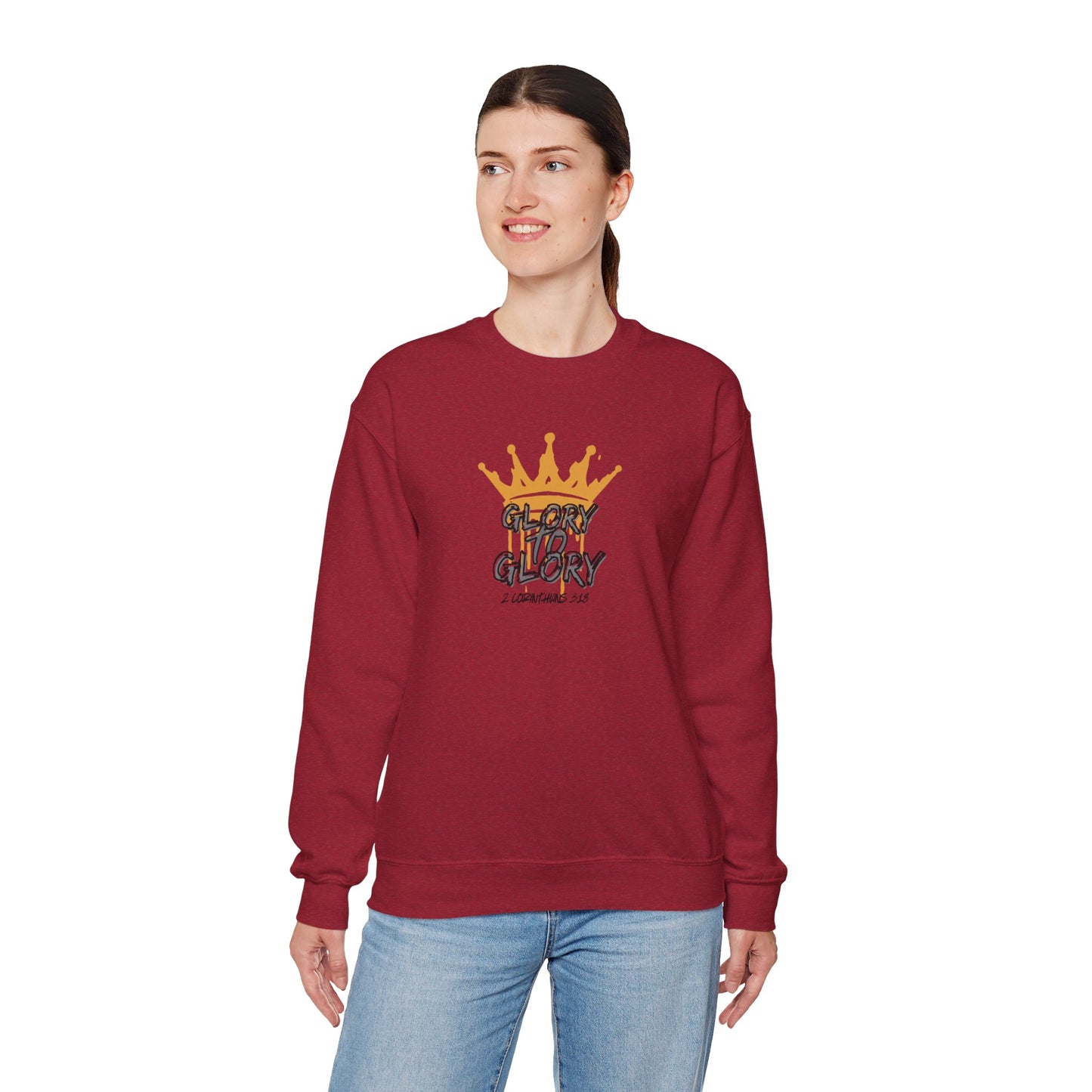 "Glory to Glory" Women's Sweatshirt- 2 Corinthians 3:18