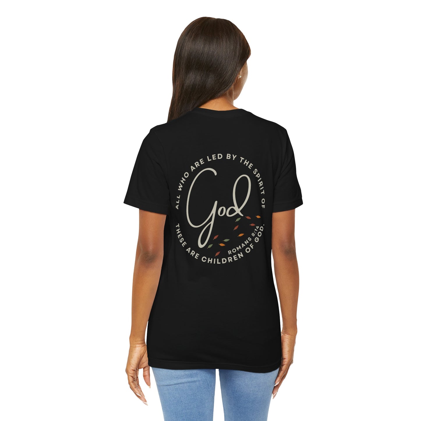 "Spirit Lead Me" T-Shirt - Romans 8:14 - Dark Fabric Design
