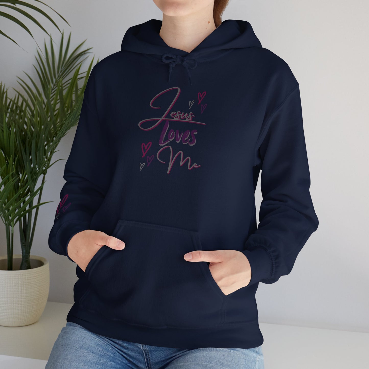 "Jesus Loves Me" (Dark Fabric Design) Women's Hoodie