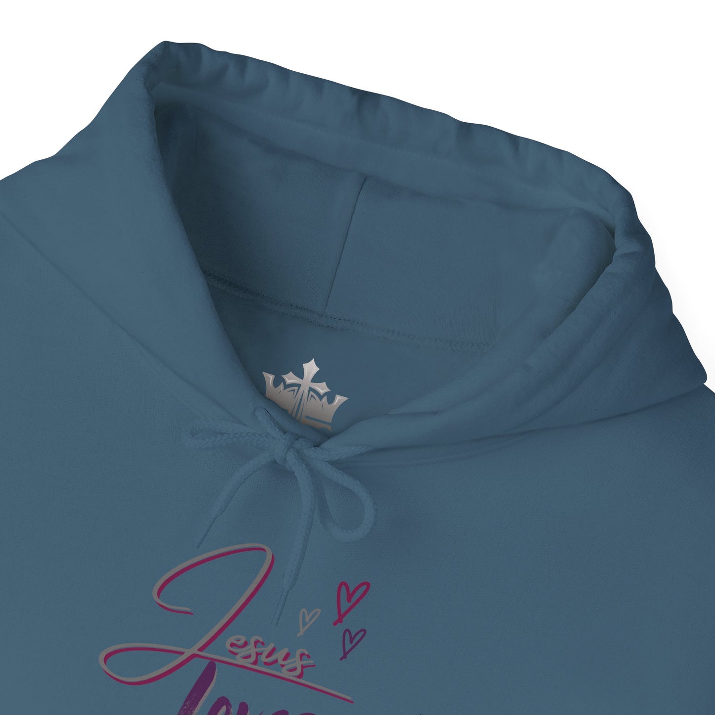 "Jesus Loves Me" (Dark Fabric Design) Women's Hoodie