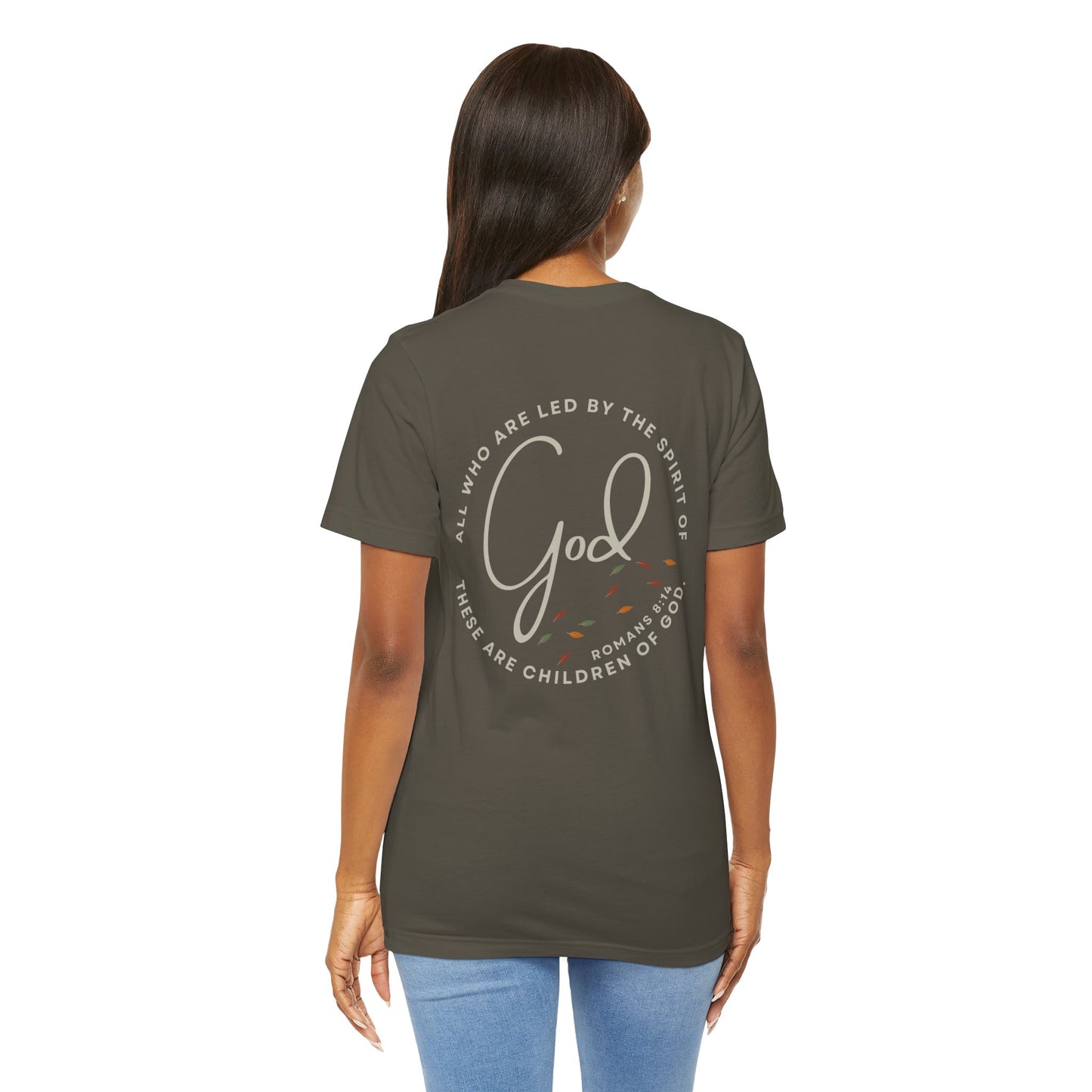 "Spirit Lead Me" T-Shirt - Romans 8:14 - Dark Fabric Design
