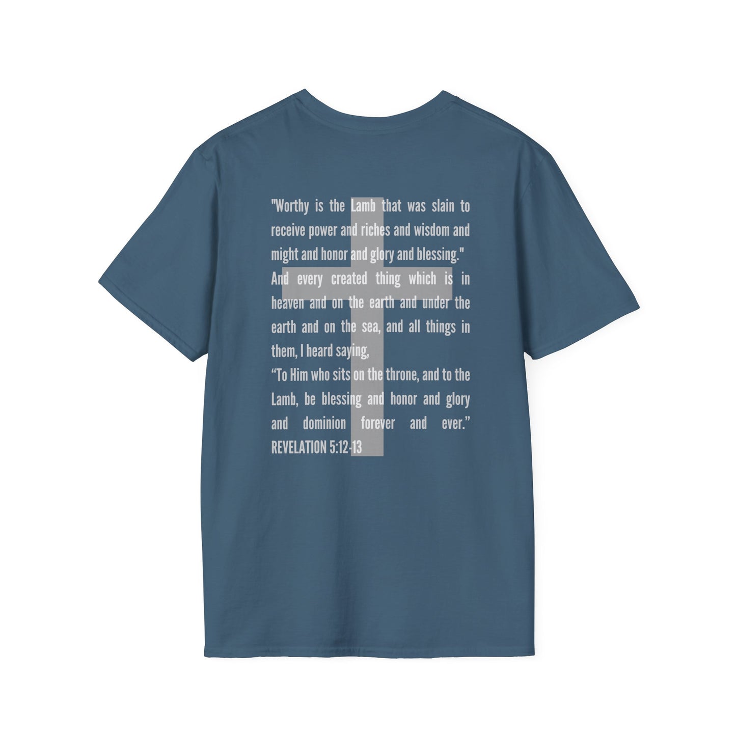 Lamb Of God - Christian Scripture T-Shirt - Revelation 5:12-13 & John 1:29