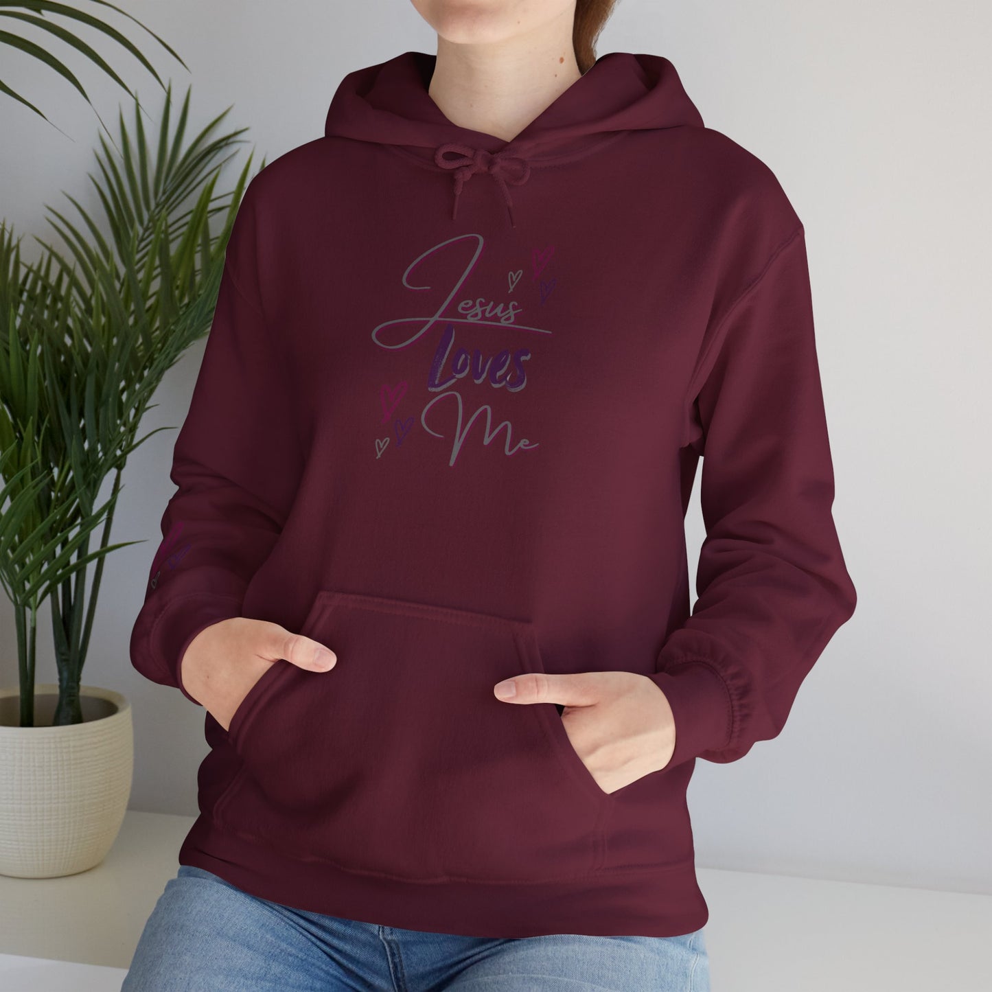 "Jesus Loves Me" (Dark Fabric Design) Women's Hoodie