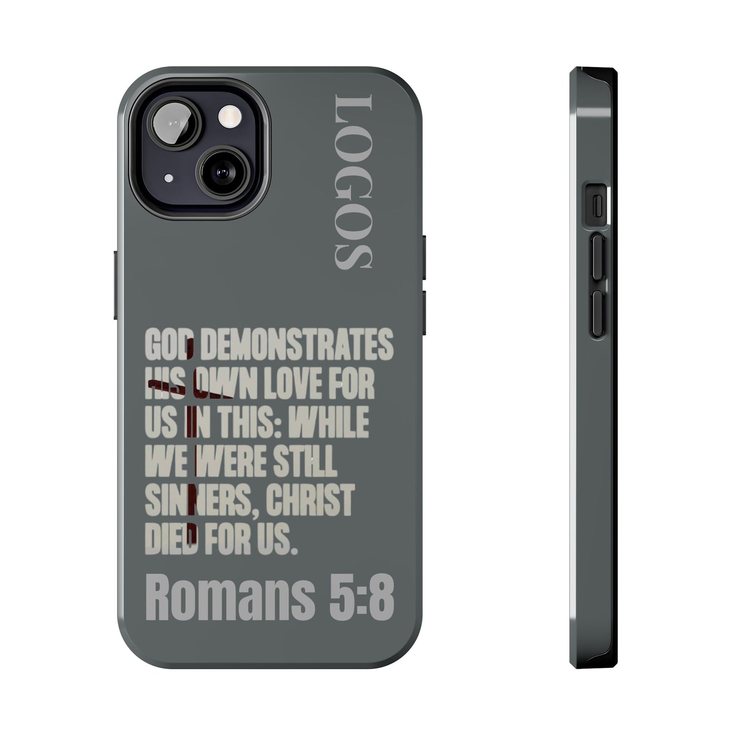 Romans 5:8 - Christian Phone Case - Gray