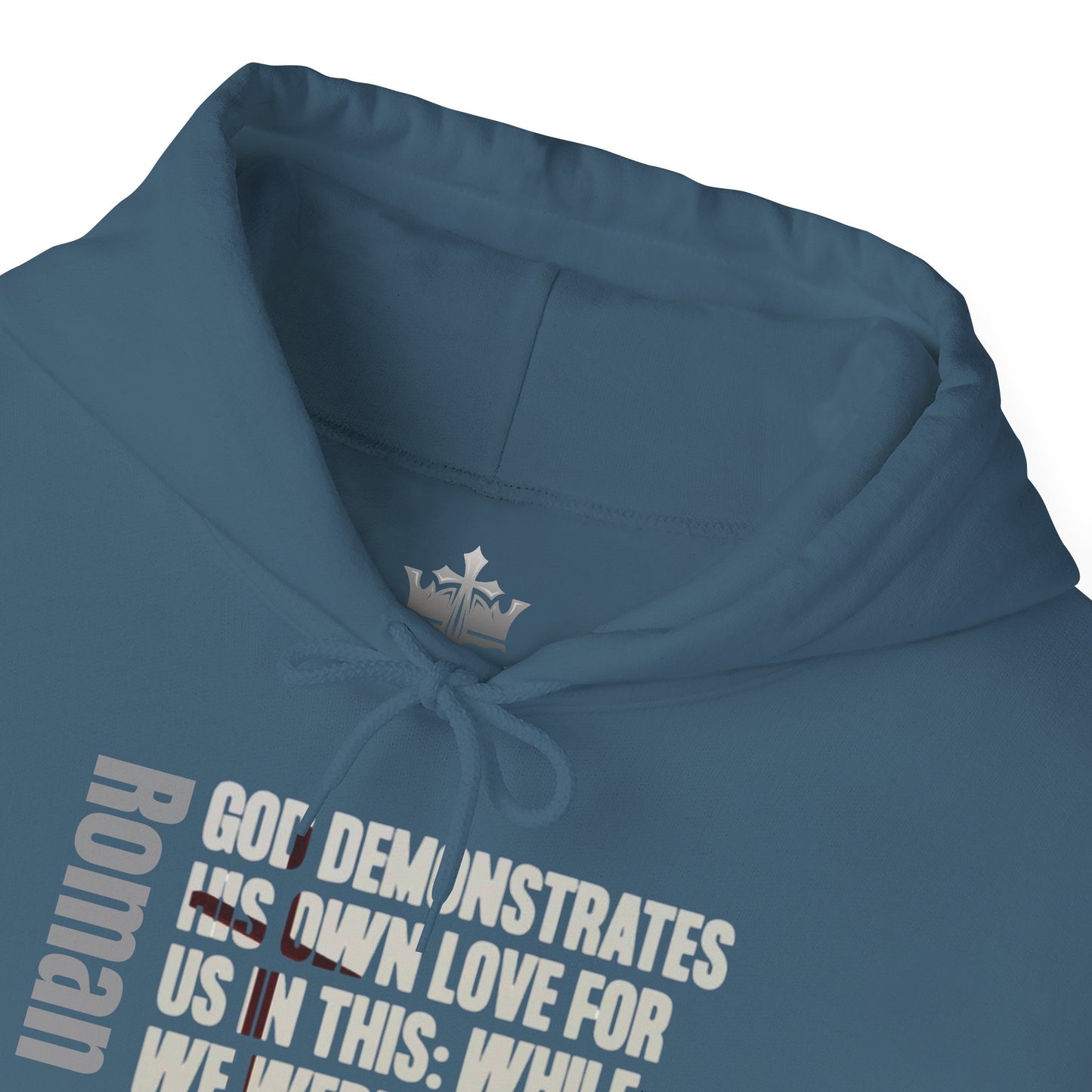 Romans 5:8 Men's Scripture Hoodie by Logos