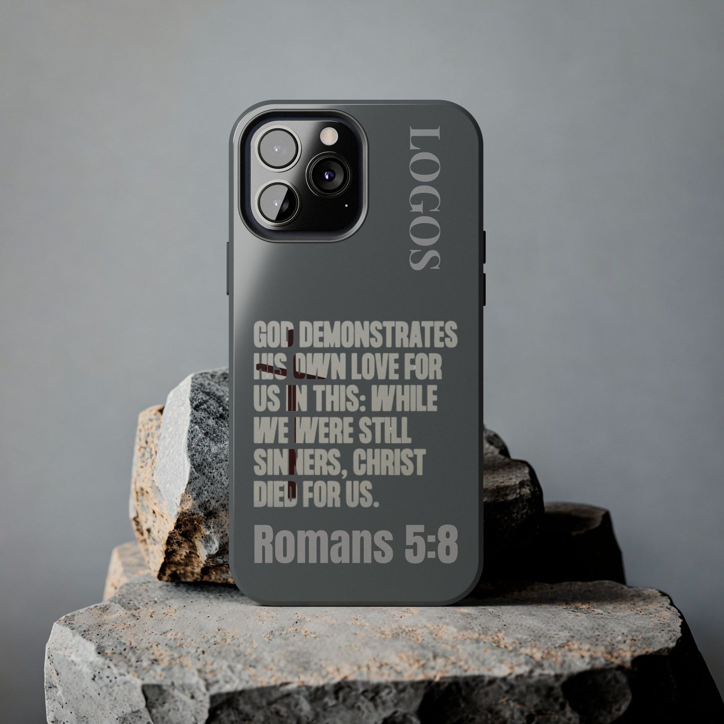 Romans 5:8 - Christian Phone Case - Gray