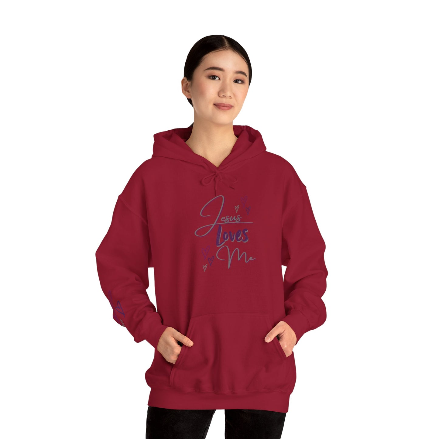 "Jesus Loves Me" (Dark Fabric Design) Women's Hoodie
