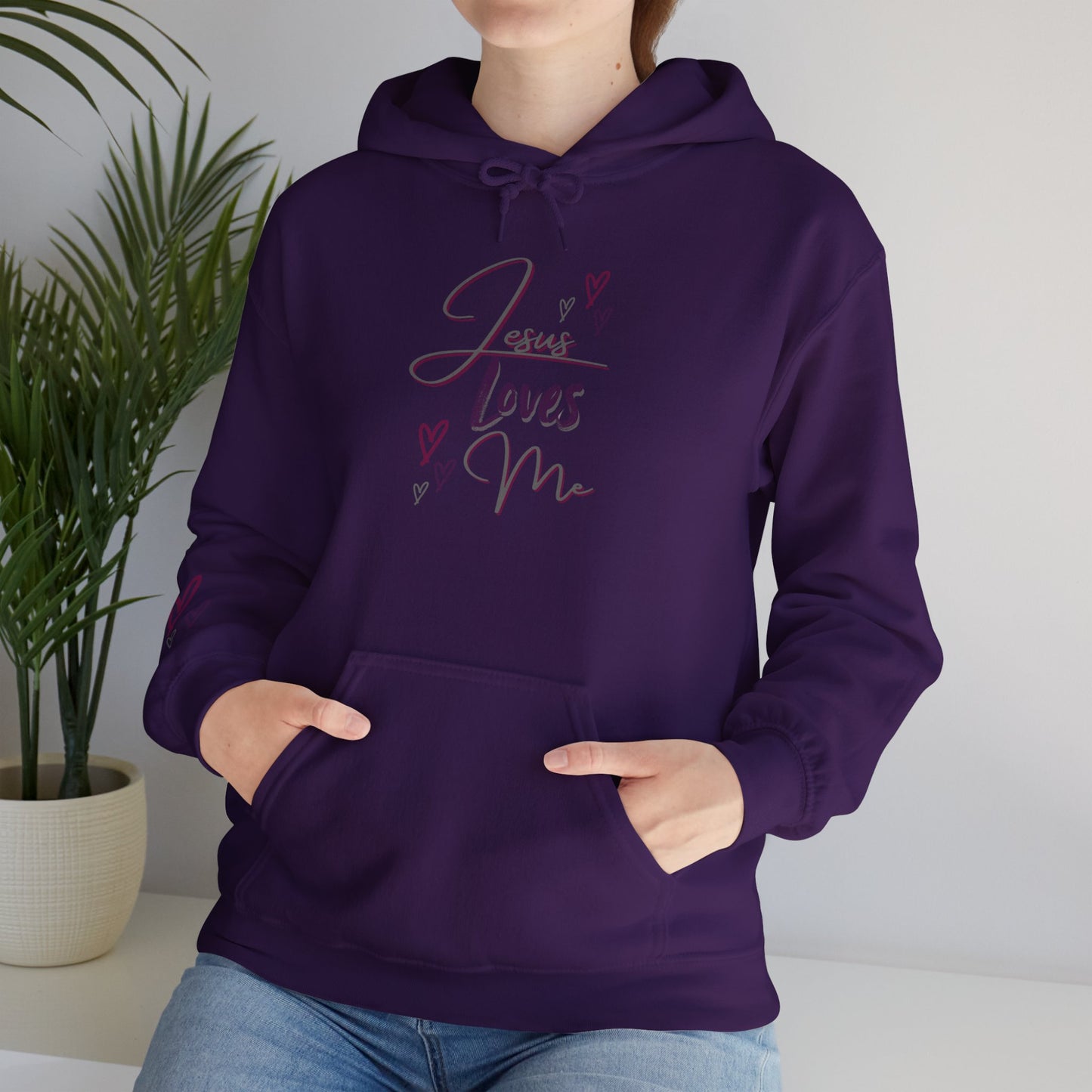 "Jesus Loves Me" (Dark Fabric Design) Women's Hoodie