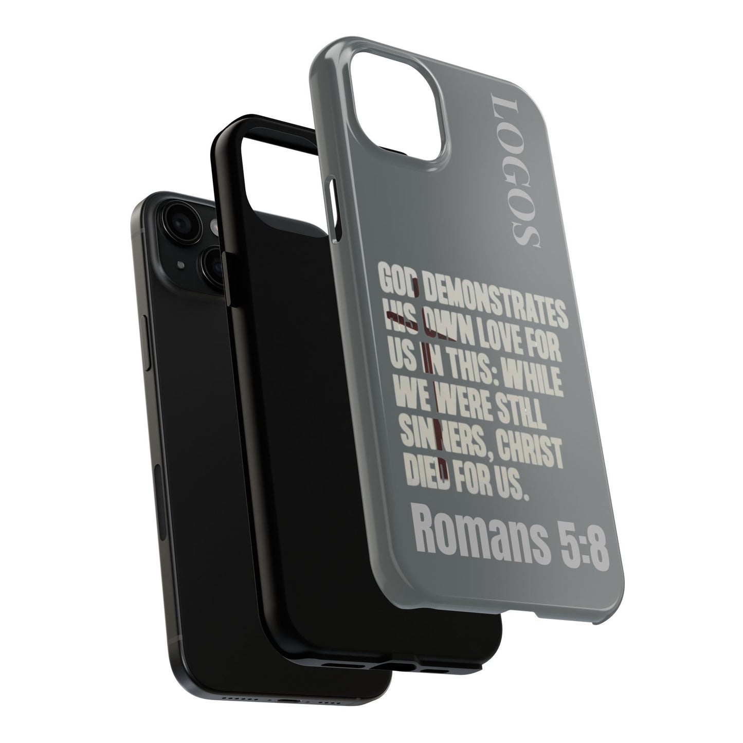 Romans 5:8 - Christian Phone Case - Gray