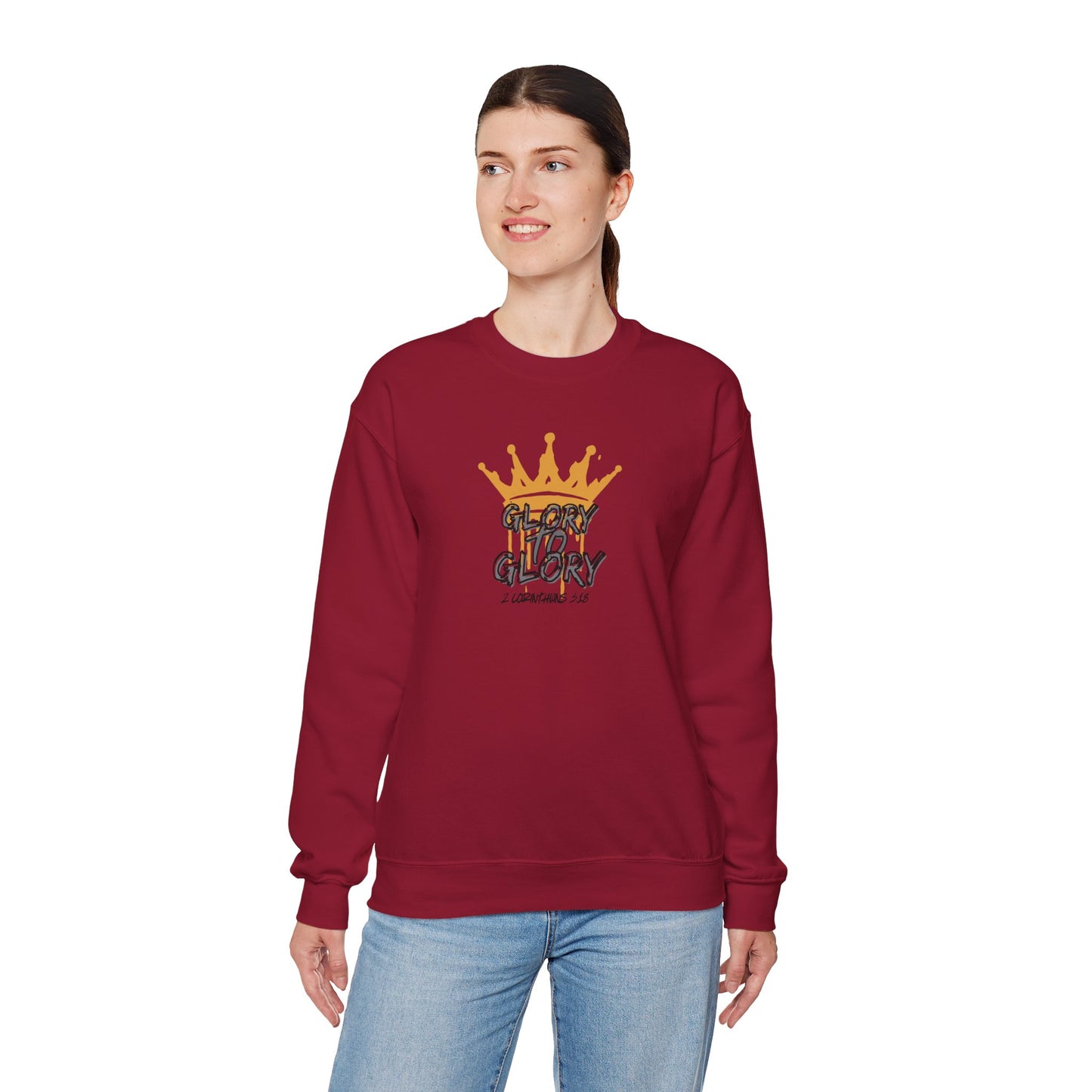 "Glory to Glory" Women's Sweatshirt- 2 Corinthians 3:18
