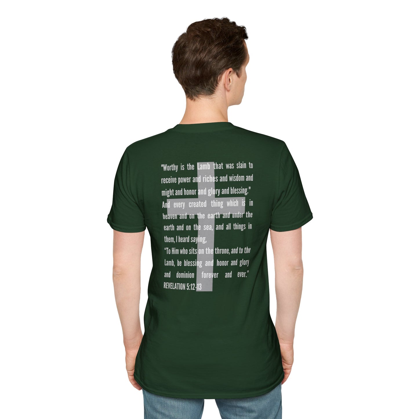 Lamb Of God - Christian Scripture T-Shirt - Revelation 5:12-13 & John 1:29