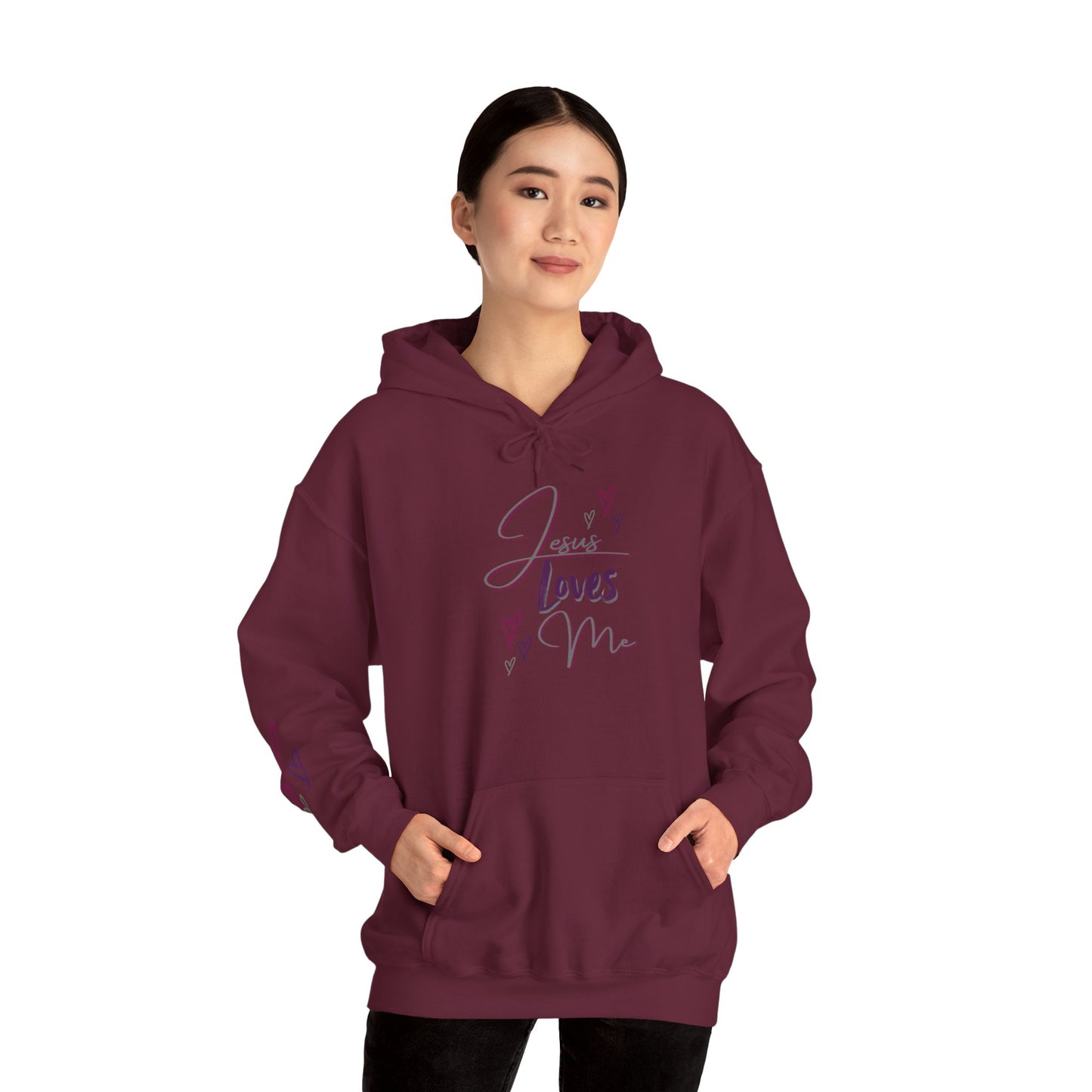 "Jesus Loves Me" (Dark Fabric Design) Women's Hoodie