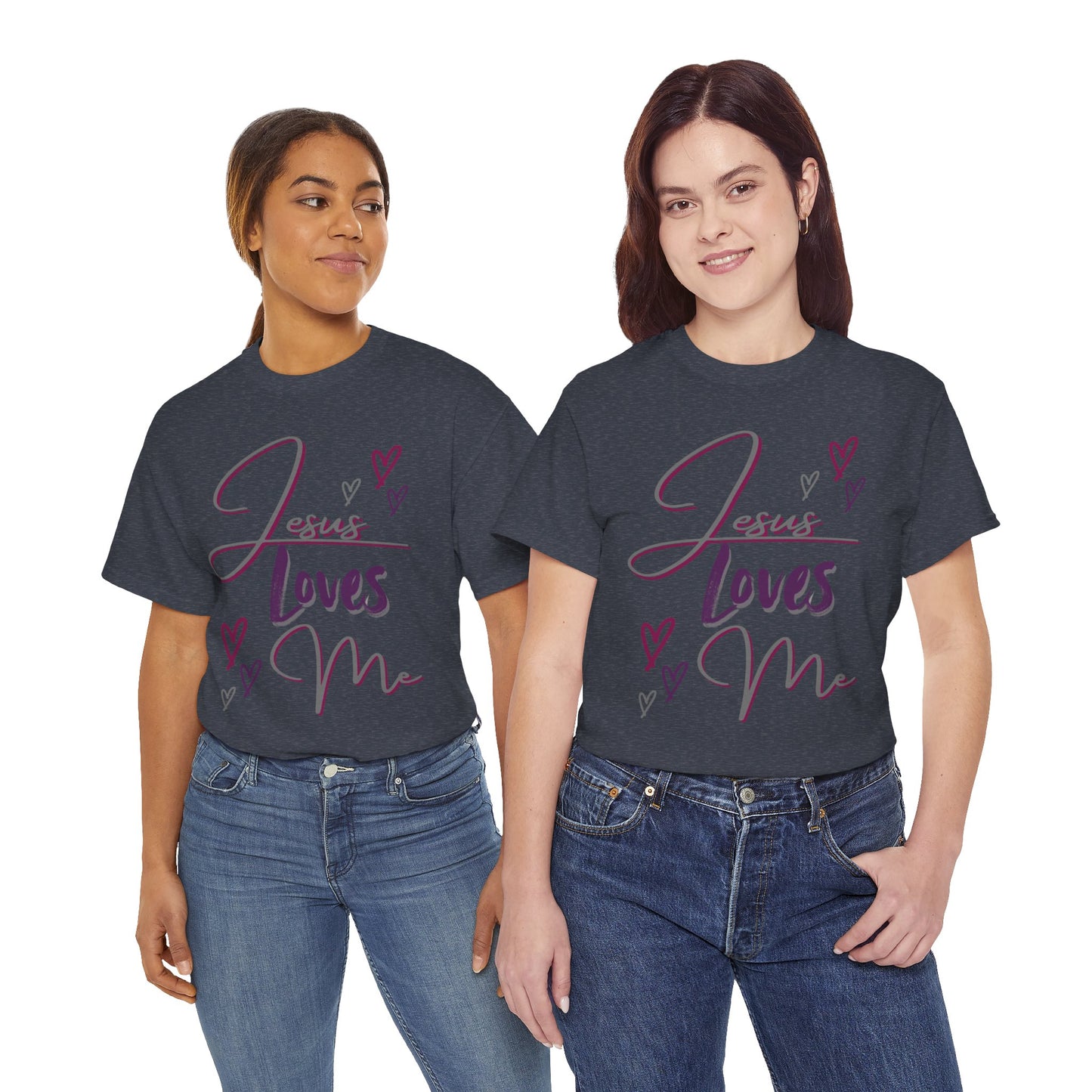 "Jesus Loves Me" (Dark Fabric Design) Women's Cotton Tee