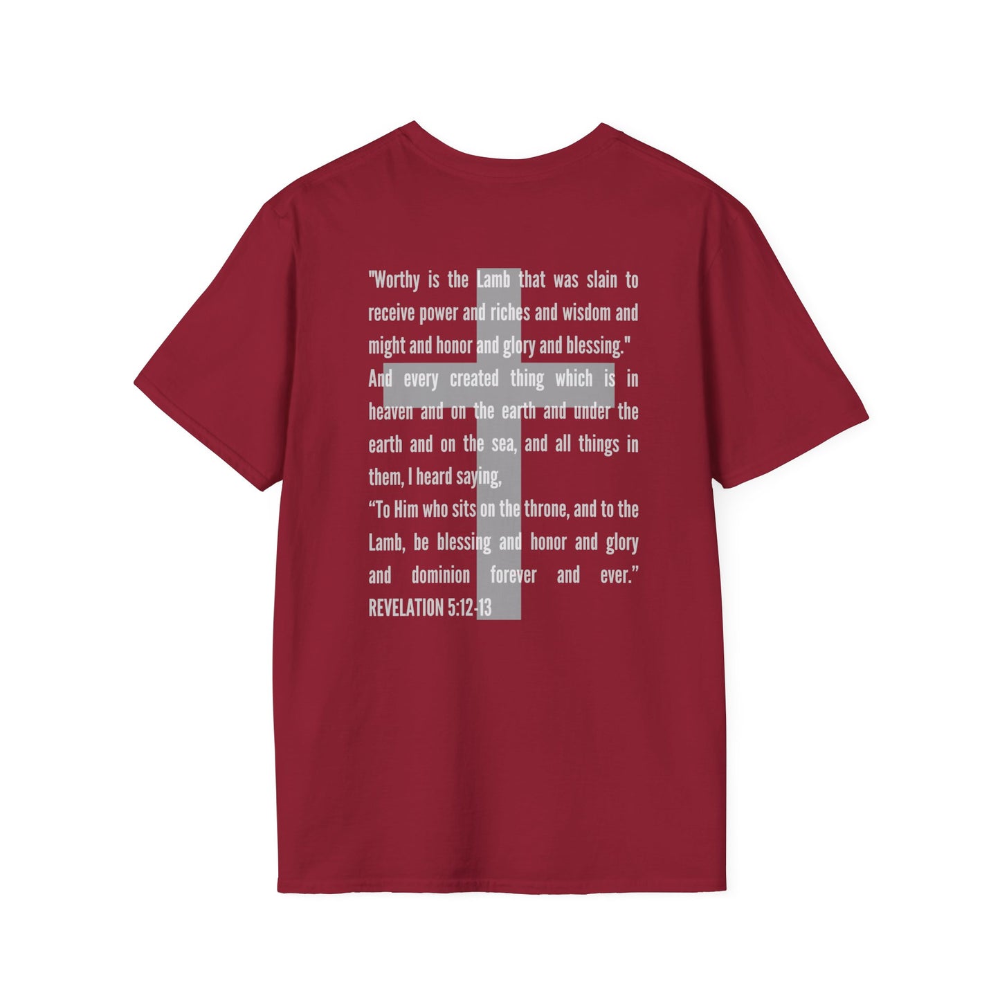 Lamb Of God - Christian Scripture T-Shirt - Revelation 5:12-13 & John 1:29