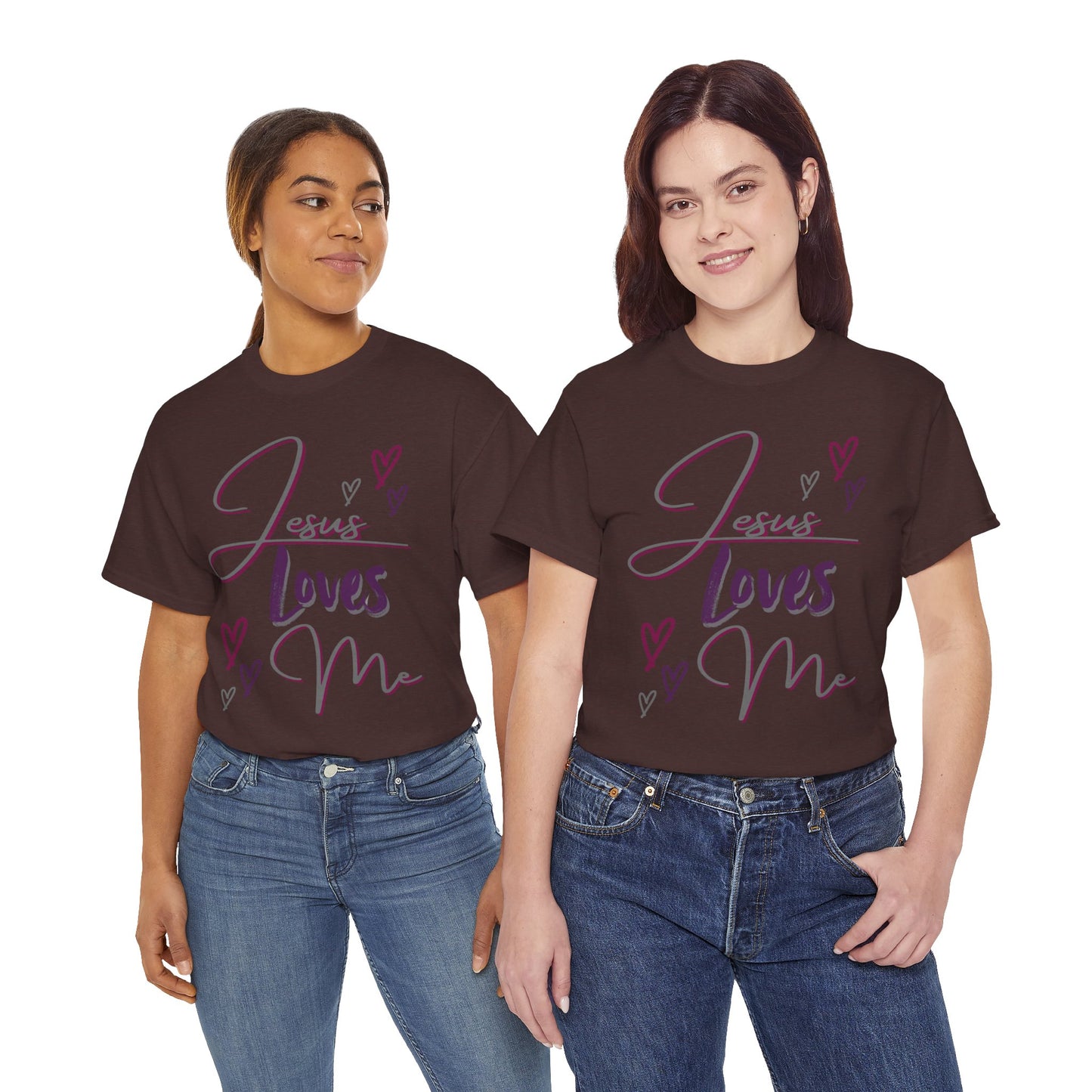 "Jesus Loves Me" (Dark Fabric Design) Women's Cotton Tee