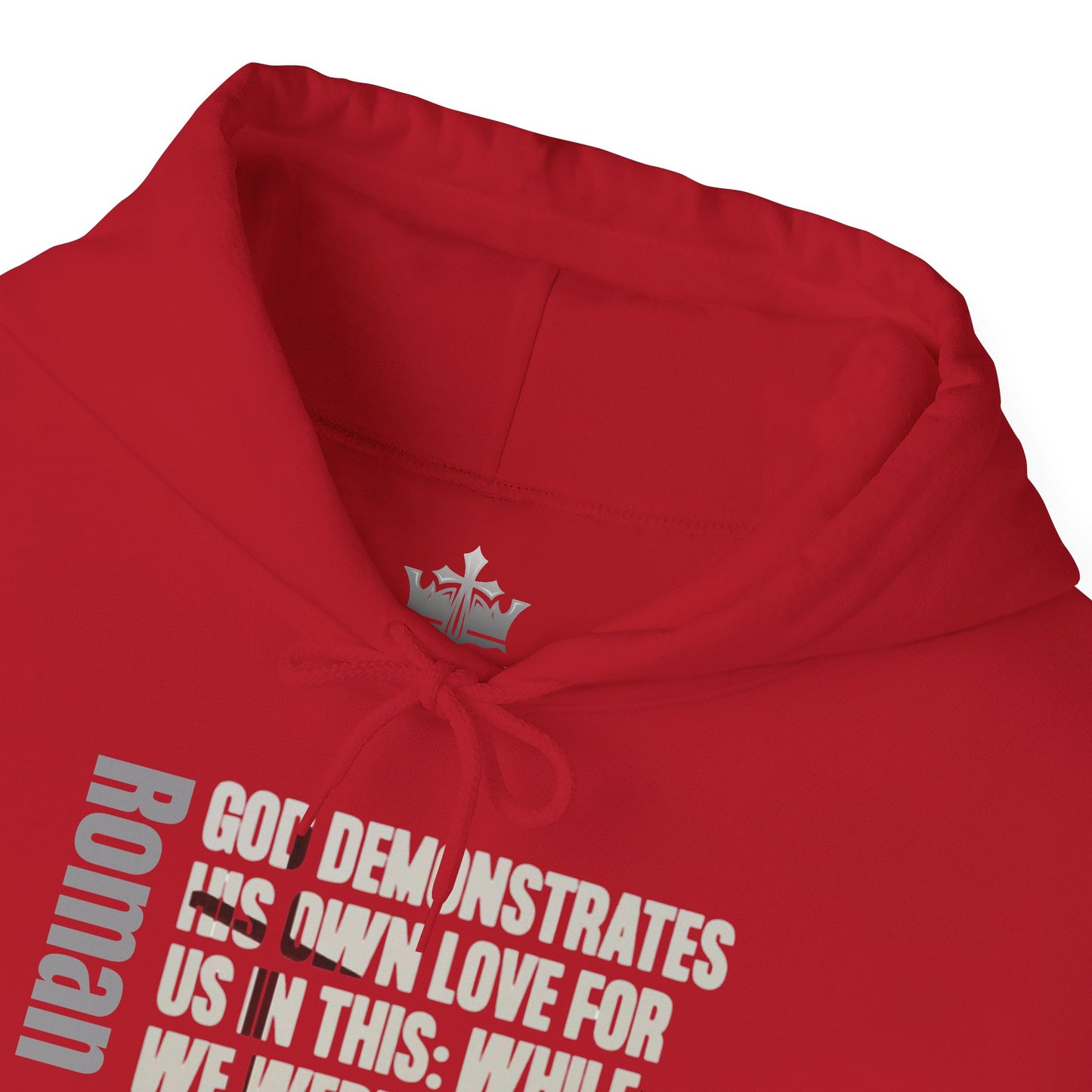Romans 5:8 Men's Scripture Hoodie by Logos