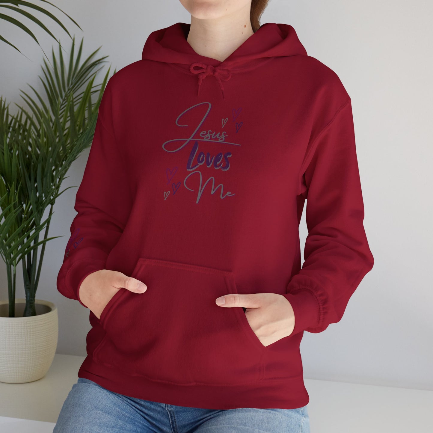 "Jesus Loves Me" (Dark Fabric Design) Women's Hoodie