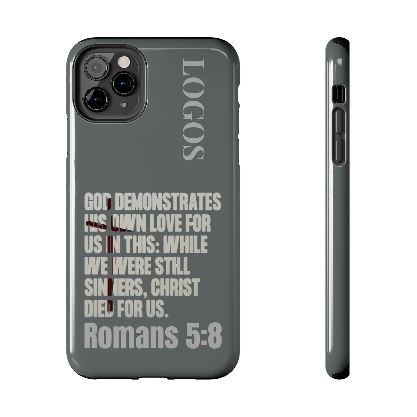 Romans 5:8 - Christian Phone Case - Gray