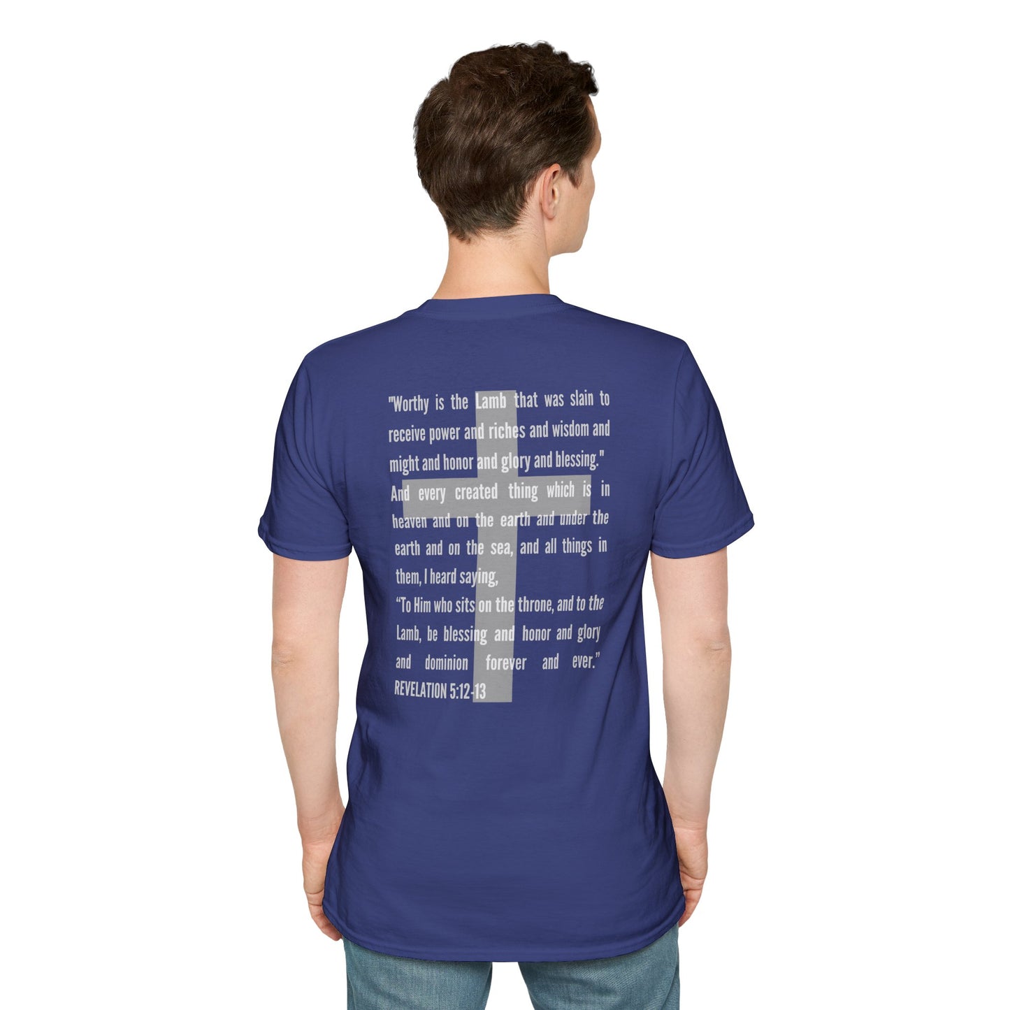 Lamb Of God - Christian Scripture T-Shirt - Revelation 5:12-13 & John 1:29