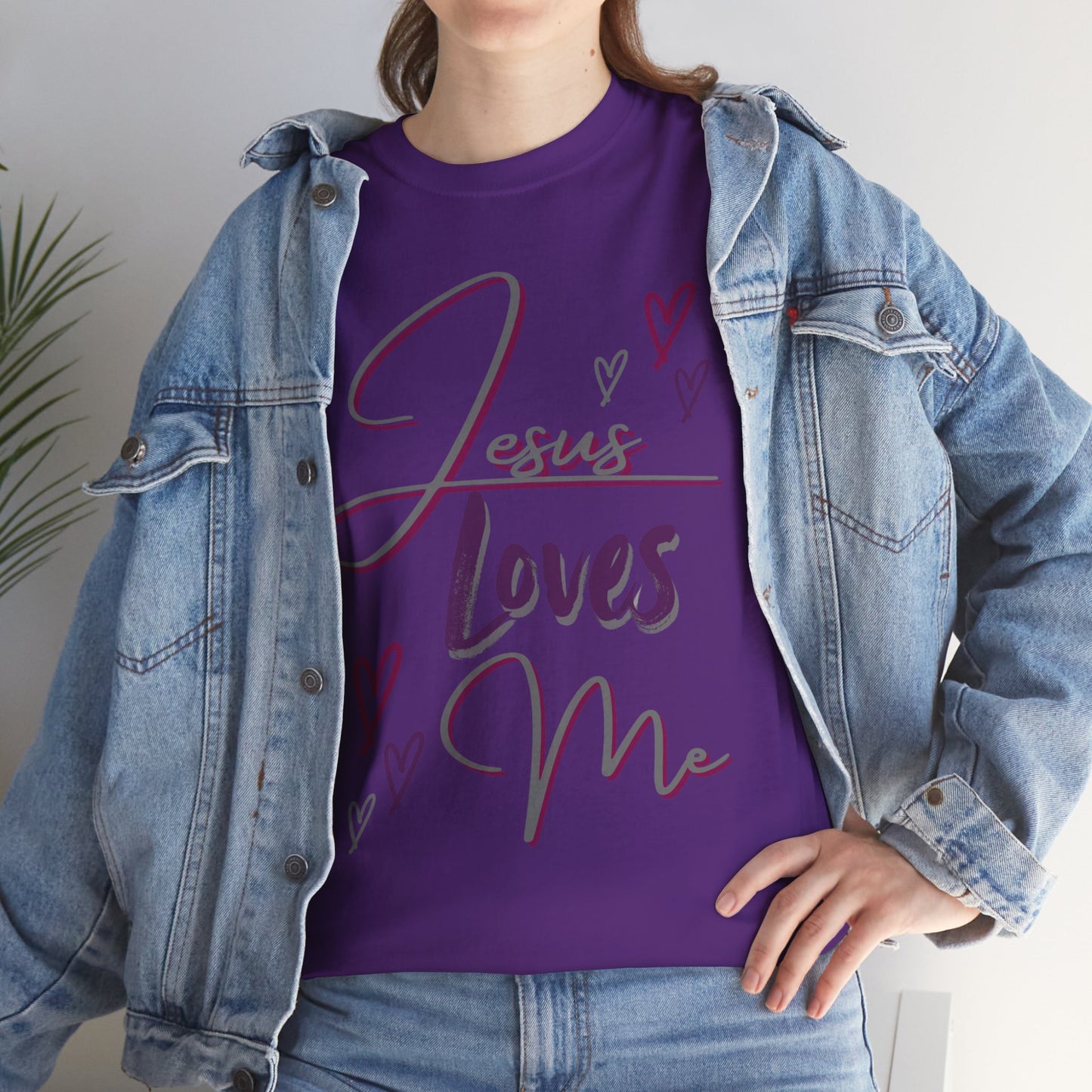 "Jesus Loves Me" (Dark Fabric Design) Women's Cotton Tee