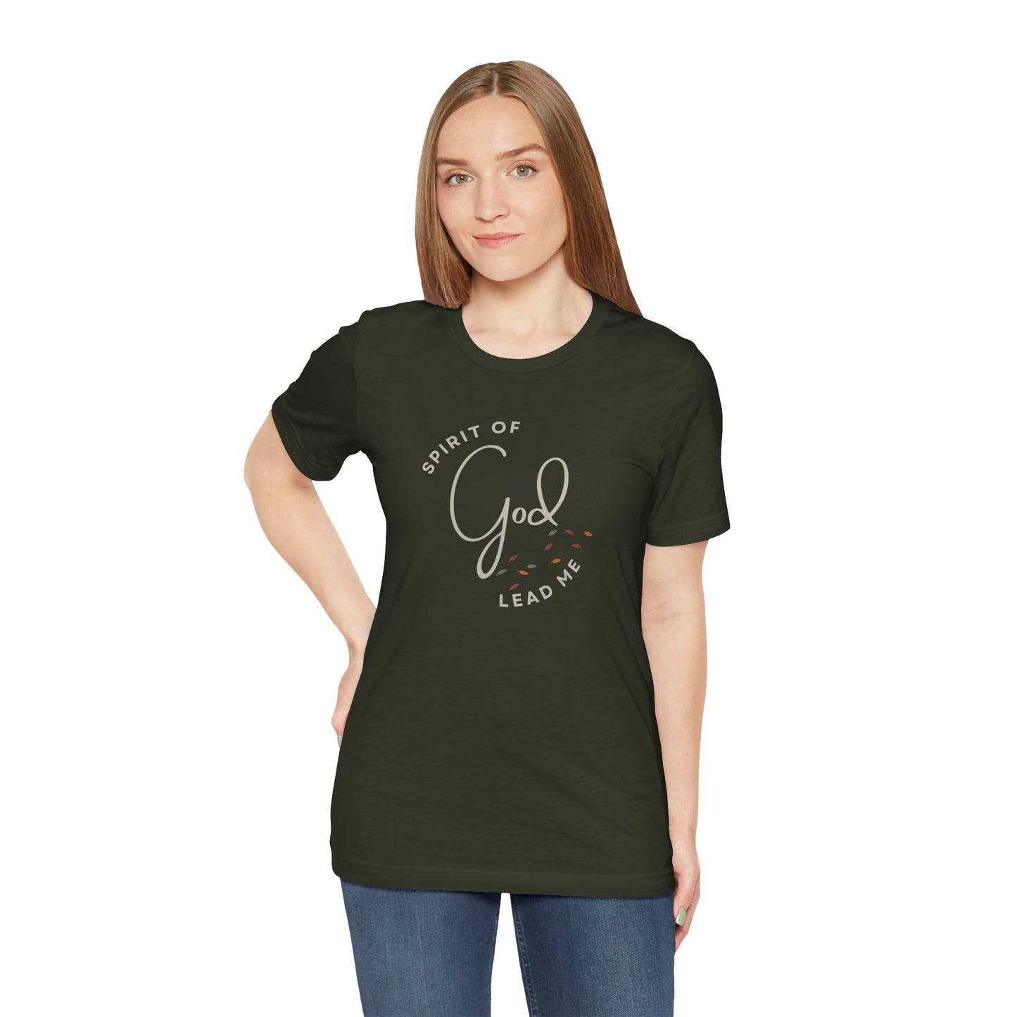 "Spirit Lead Me" T-Shirt - Romans 8:14 - Dark Fabric Design