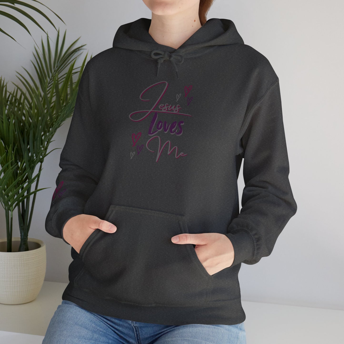 "Jesus Loves Me" (Dark Fabric Design) Women's Hoodie