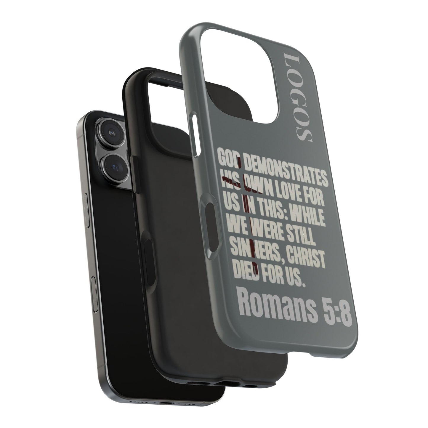 Romans 5:8 - Christian Phone Case - Gray