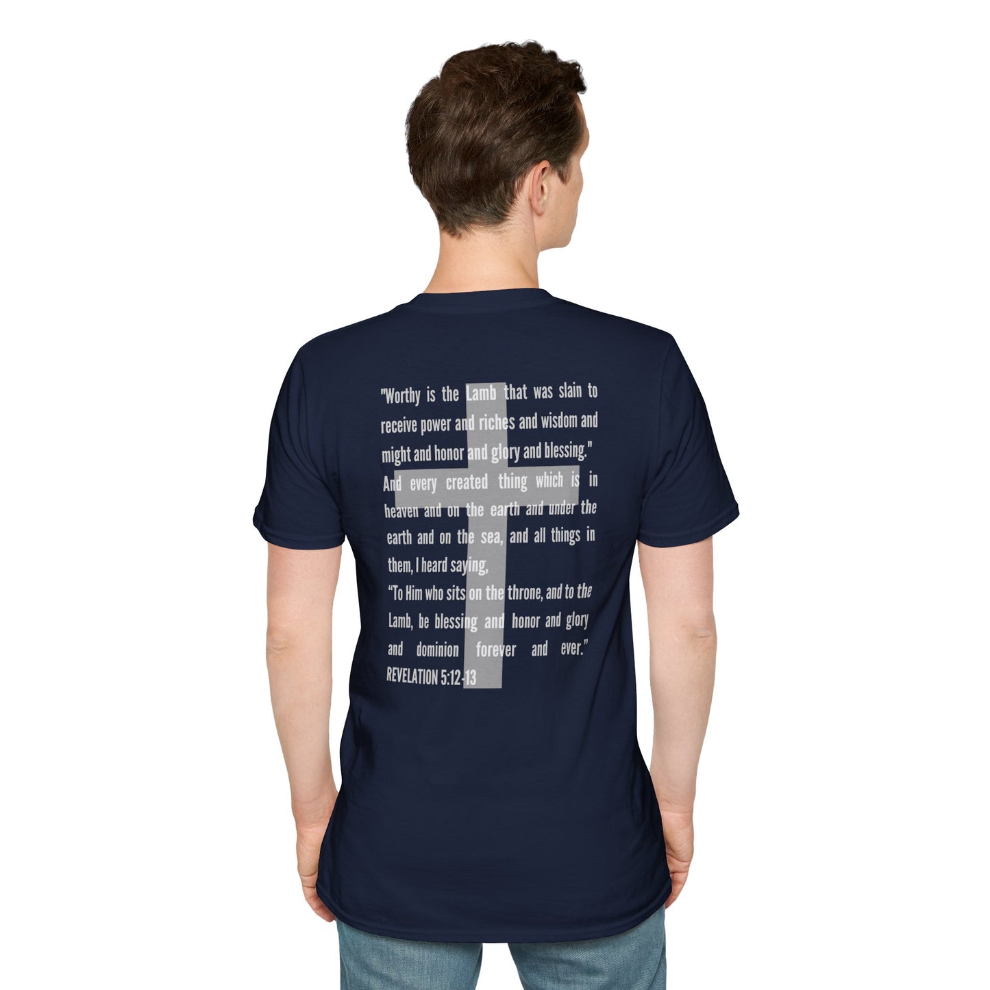 Lamb Of God - Christian Scripture T-Shirt - Revelation 5:12-13 & John 1:29