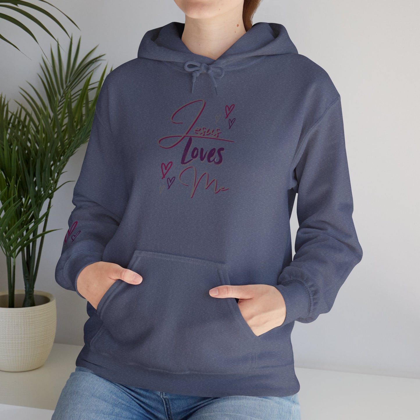 "Jesus Loves Me" (Dark Fabric Design) Women's Hoodie