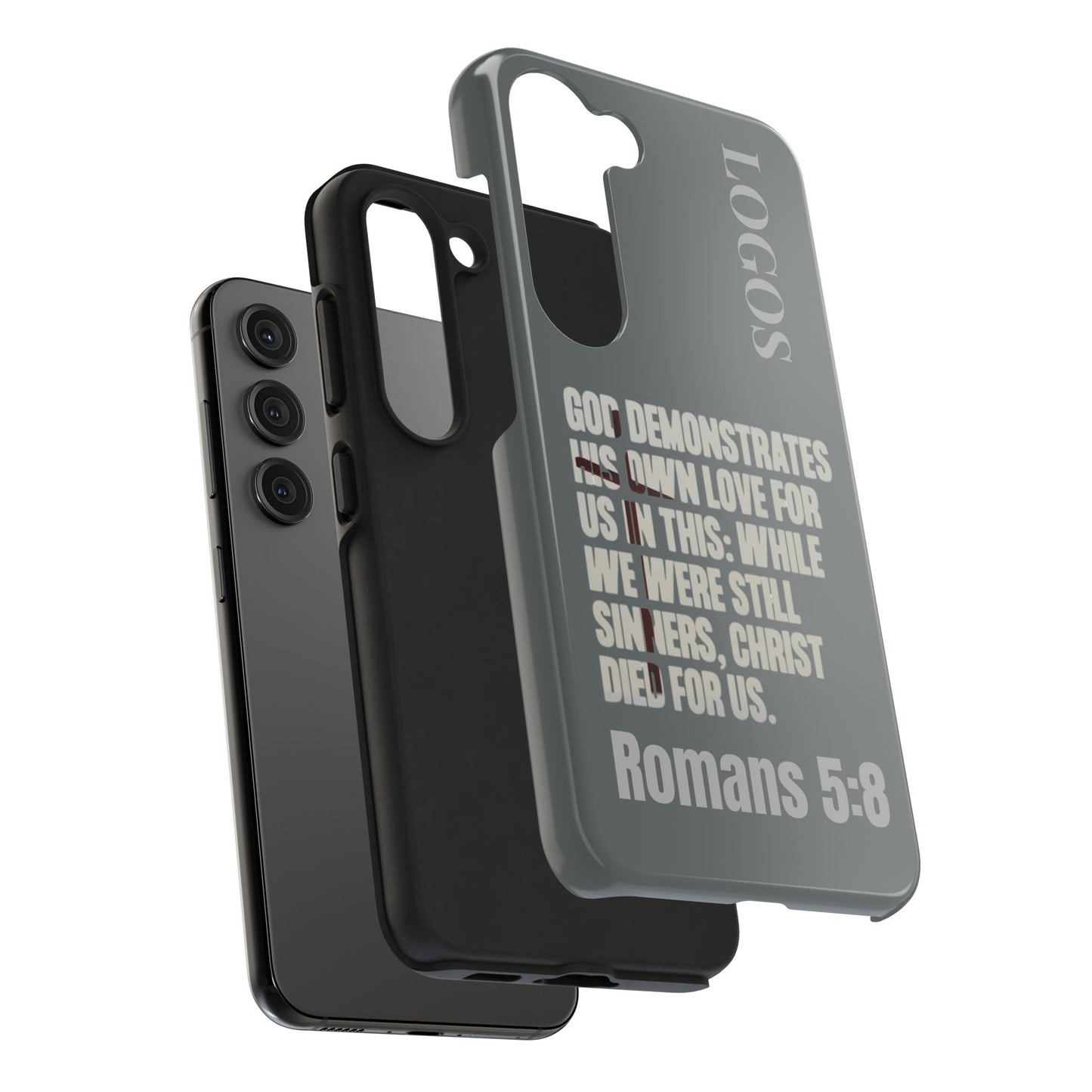 Romans 5:8 - Christian Phone Case - Gray