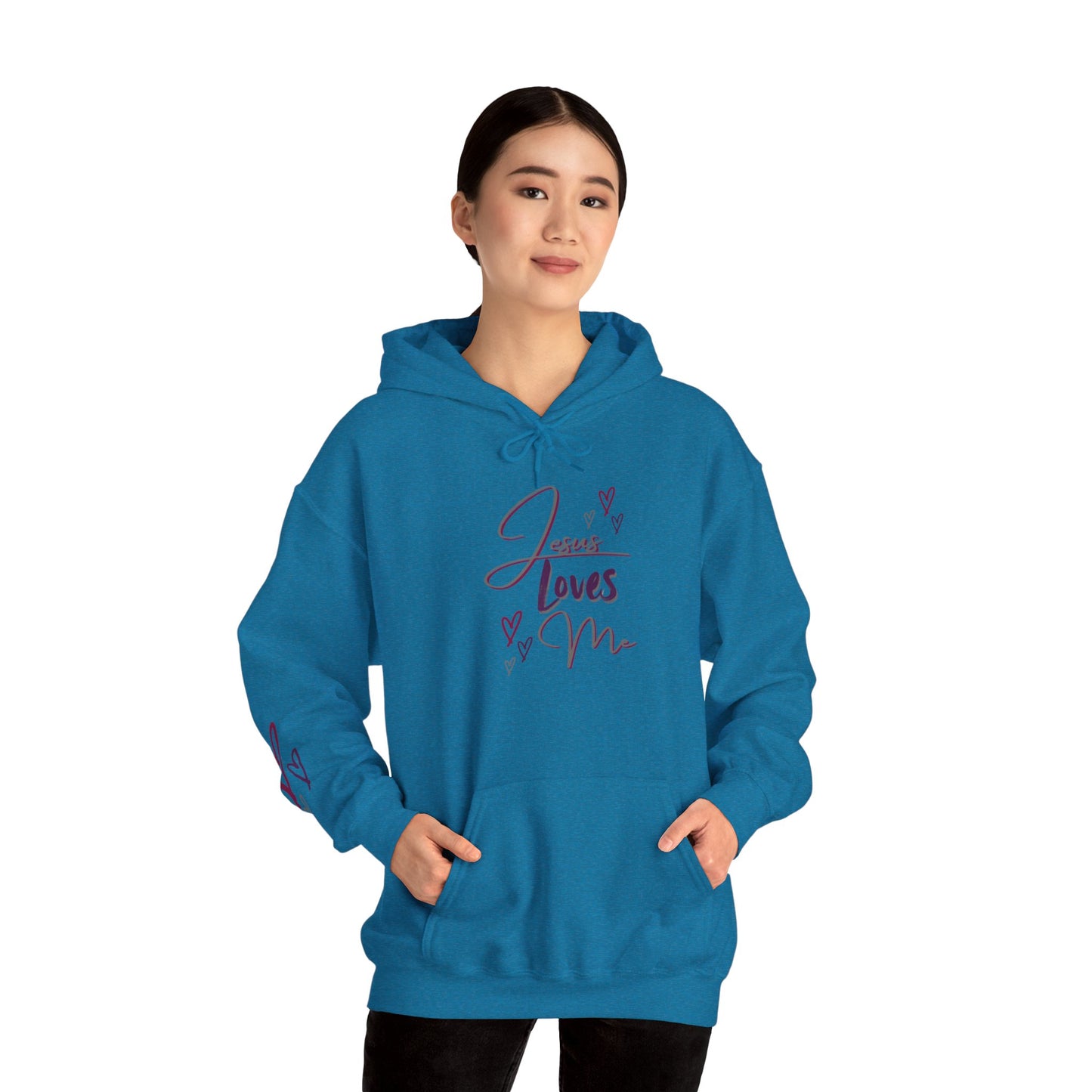 "Jesus Loves Me" (Dark Fabric Design) Women's Hoodie